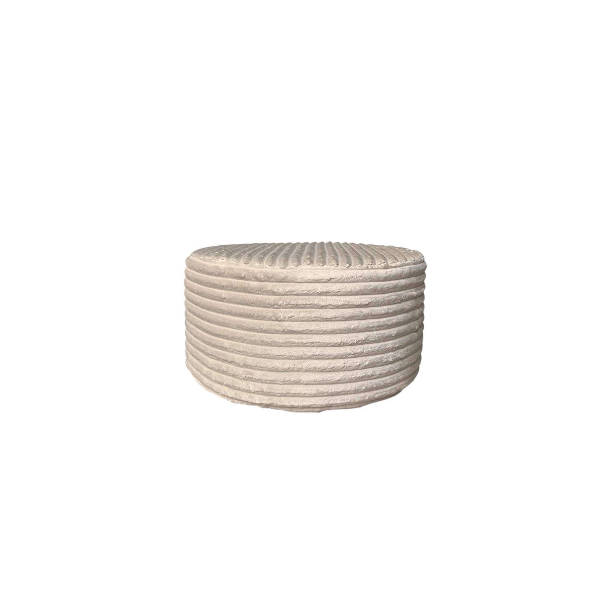 Hocker - Rond - Beige - Stof - 60 cm