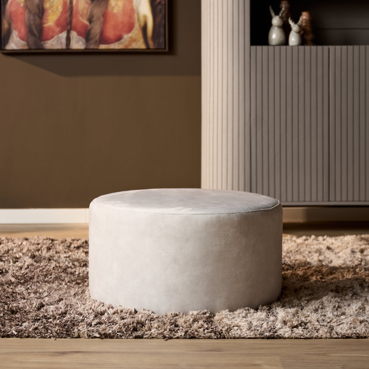 Hocker - Crème - Adore 102 - Rond - 60 cm