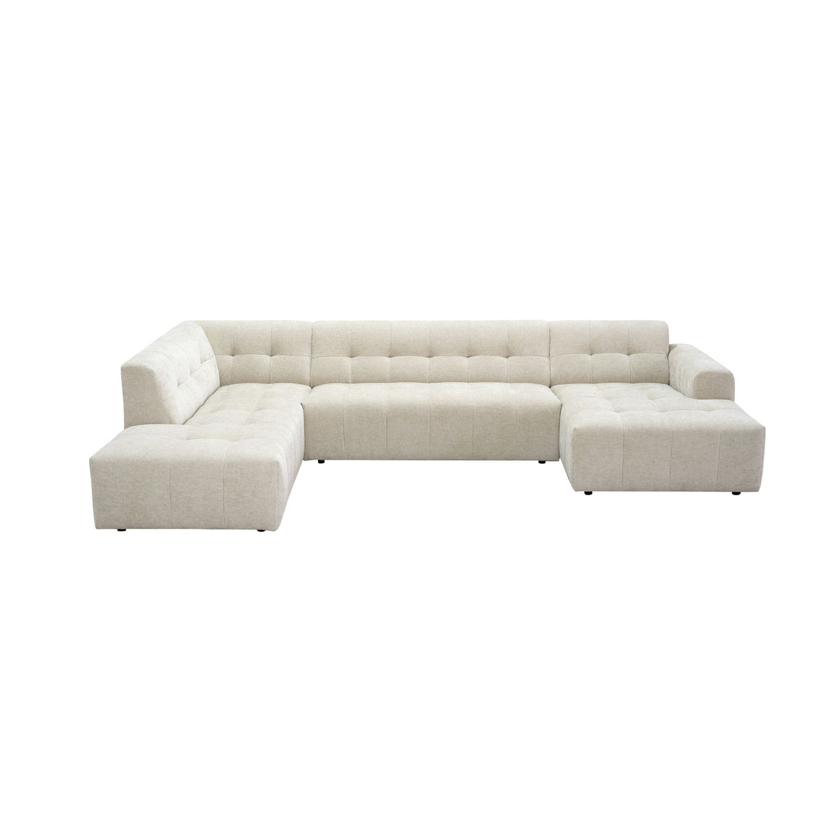 MySofa Ruby U-bank Beige Ottomane L + 2,5 + Lounge R Starfurn