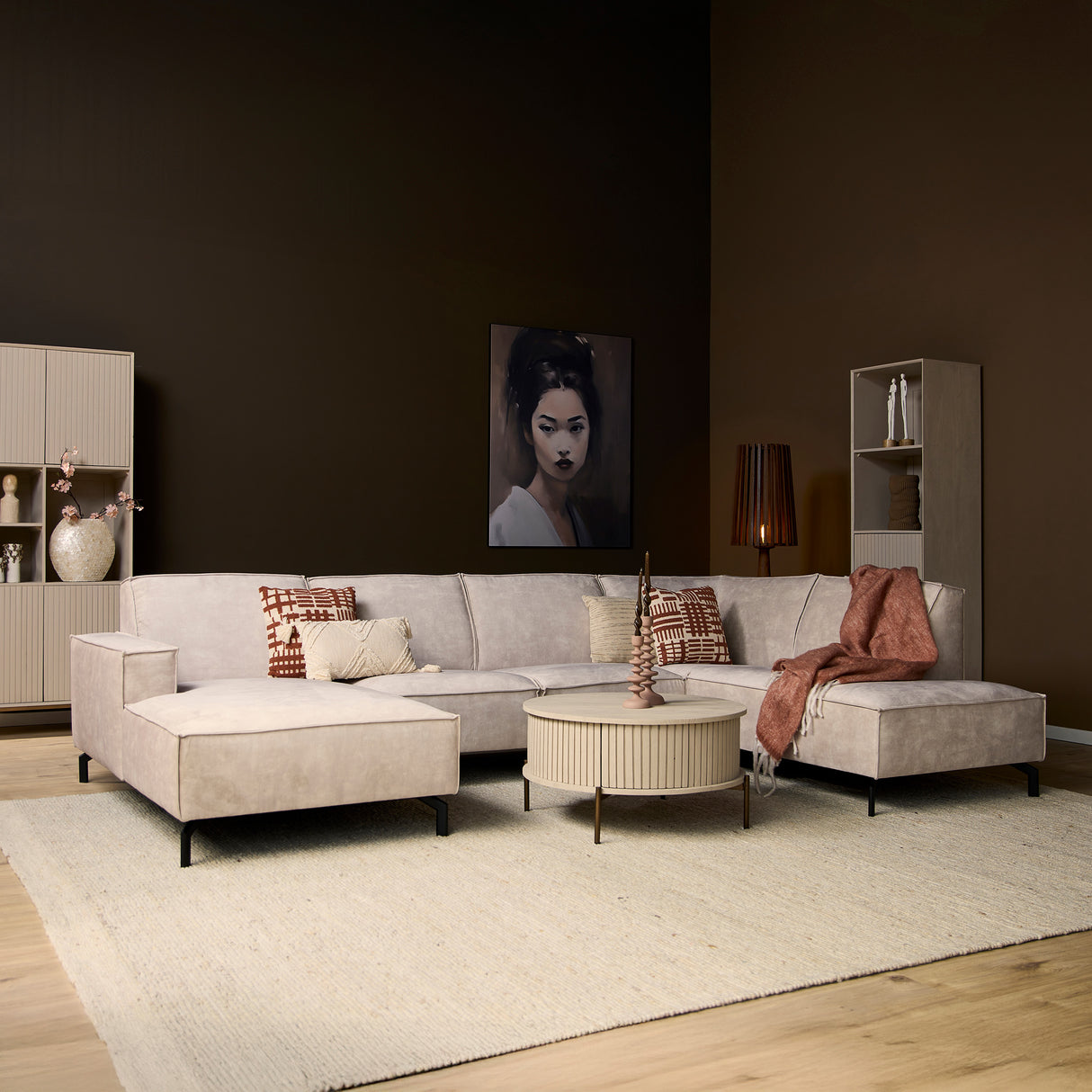 U-Bank - Velvet - Beige - Torre 02 - Lounge Links - Divan Rechts