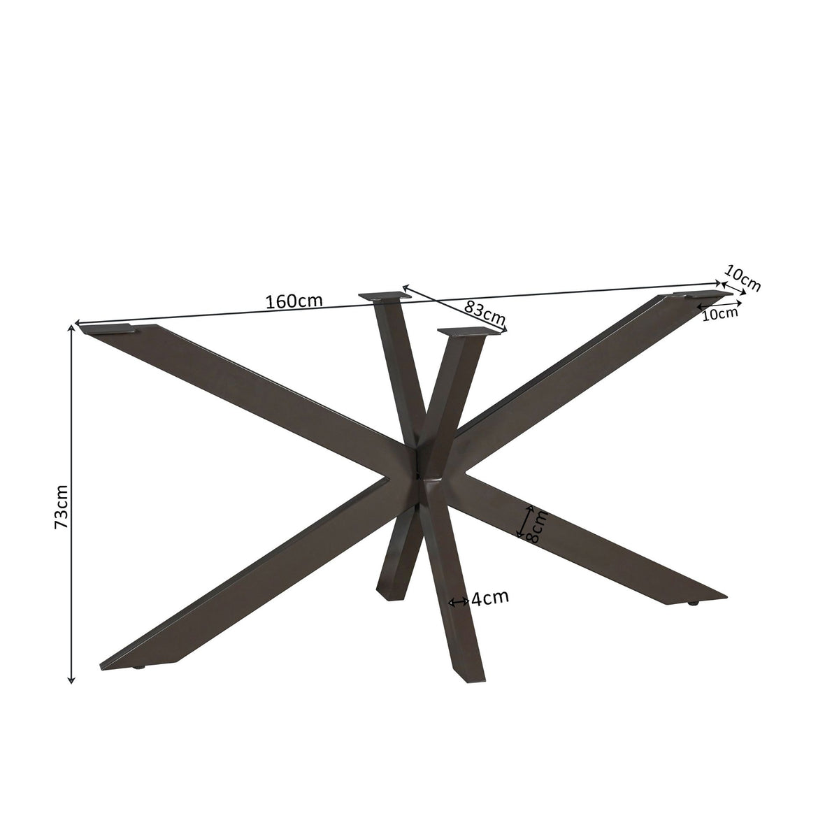 Matrixpoot Anodic Brown Ovaal/Rechthoek 160 cm Koker 4x8 cm