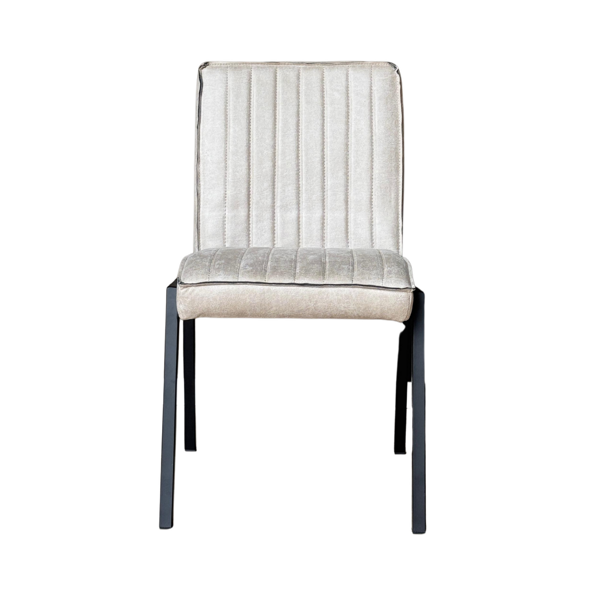 Eetkamerstoel - Beige - Leer - Industrieel
