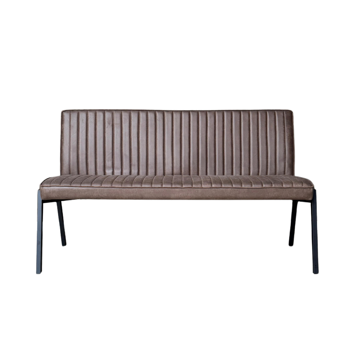 Eetkamerbank - Bruin - Eco-leer - 155 cm - Industrieel