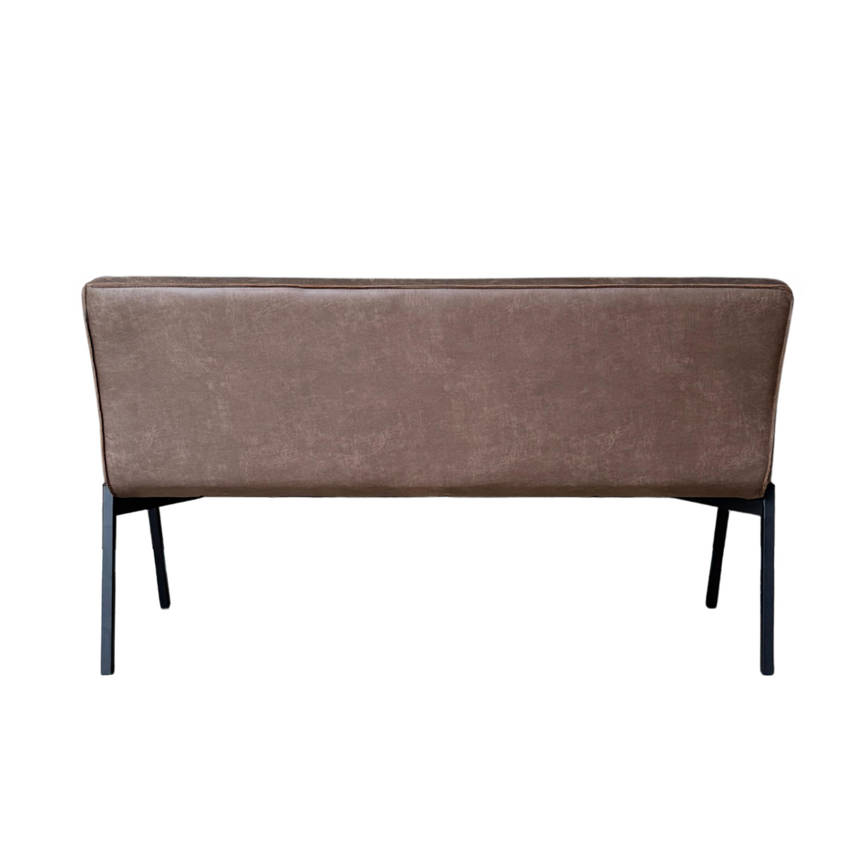 Eetkamerbank - Bruin - Eco-leer - 155 cm - Industrieel