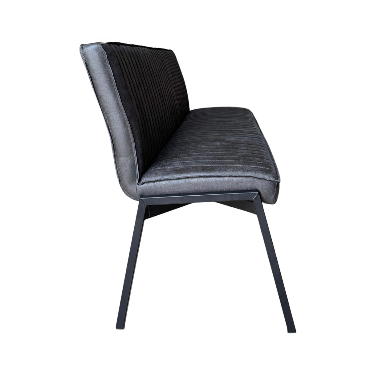 Eetkamerbank - Antraciet - Eco-leer - 185 cm - Industrieel