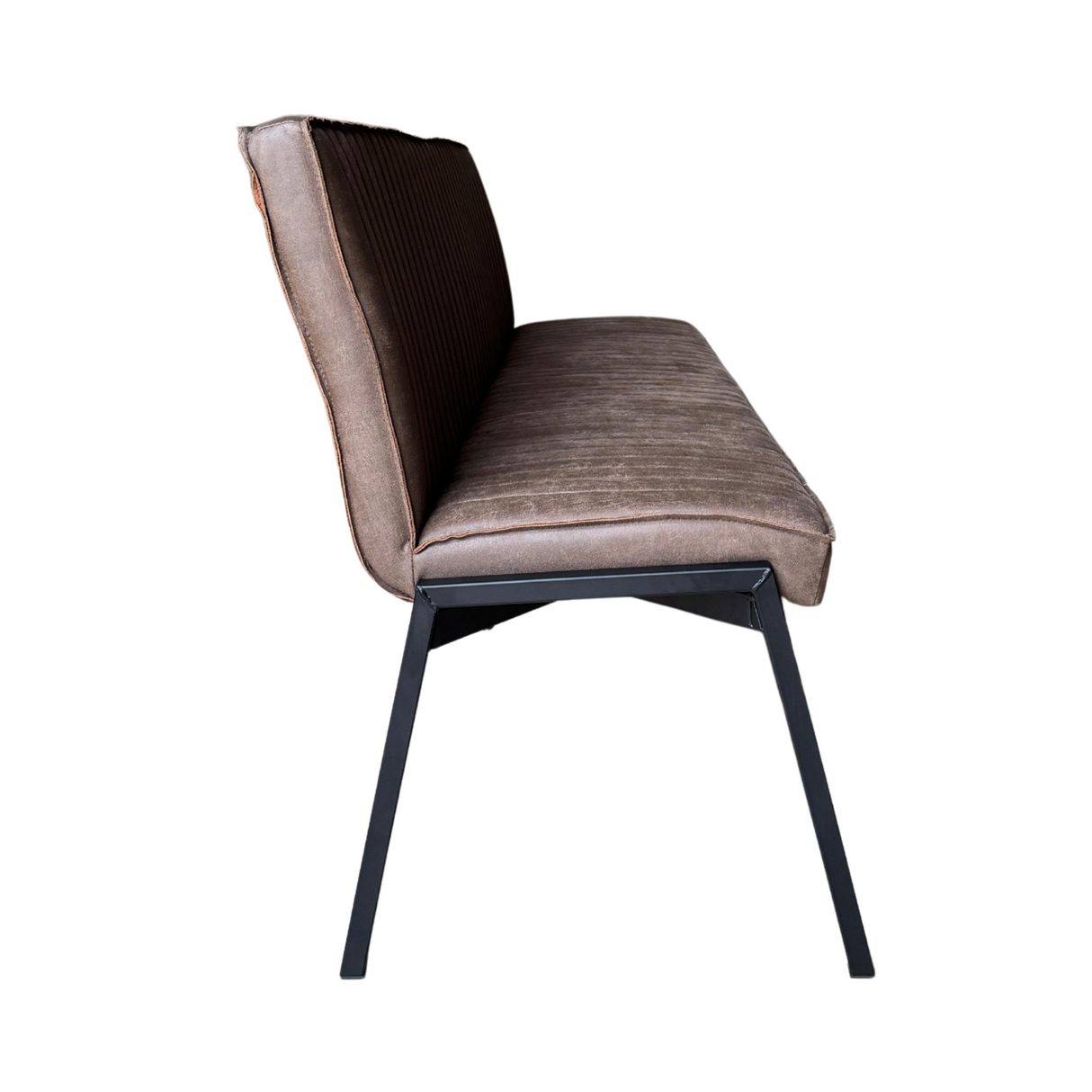 Eetkamerbank - Bruin - Eco-leer - 185 cm - Industrieel