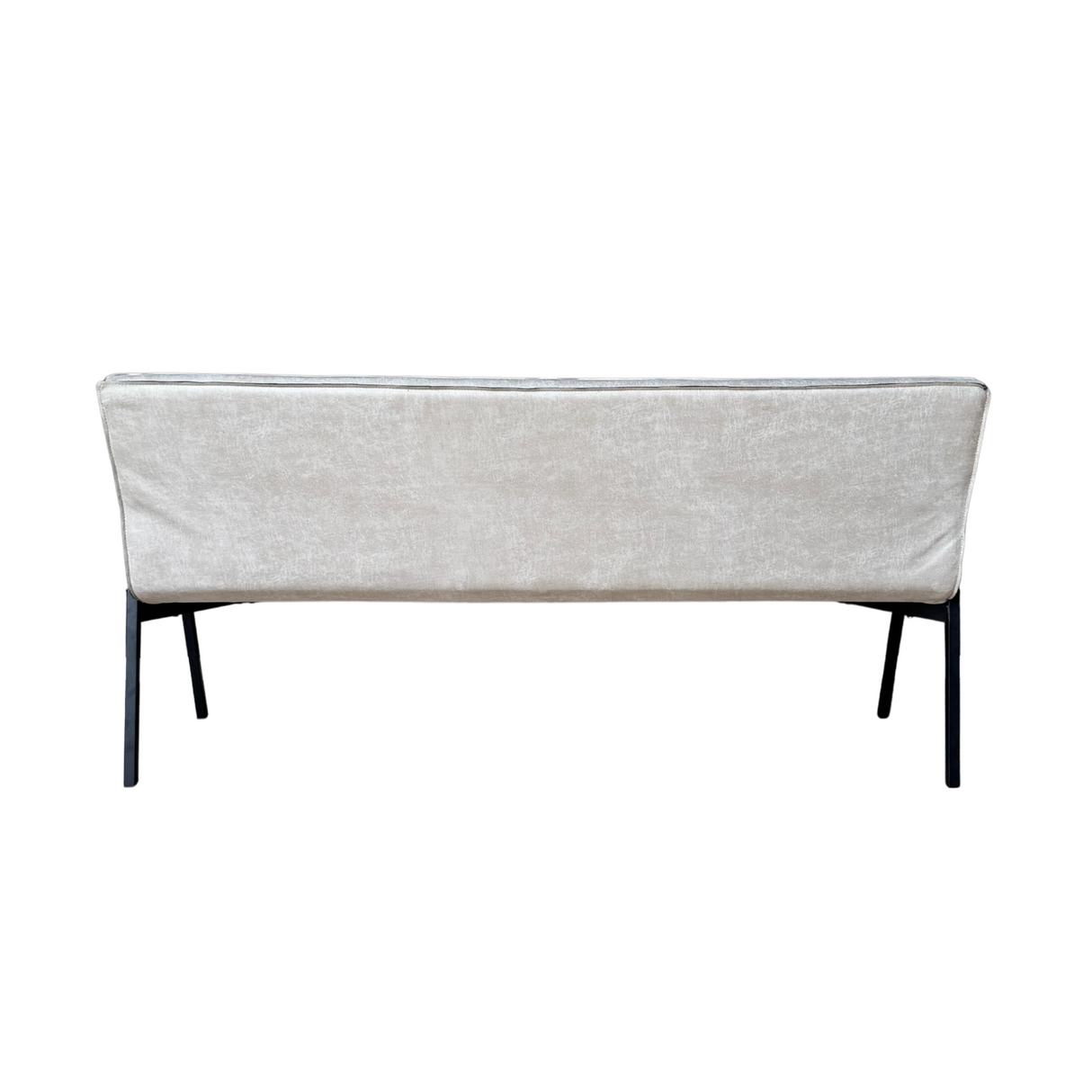 Eetkamerbank - Beige - Leer - 155 cm - Industrieel