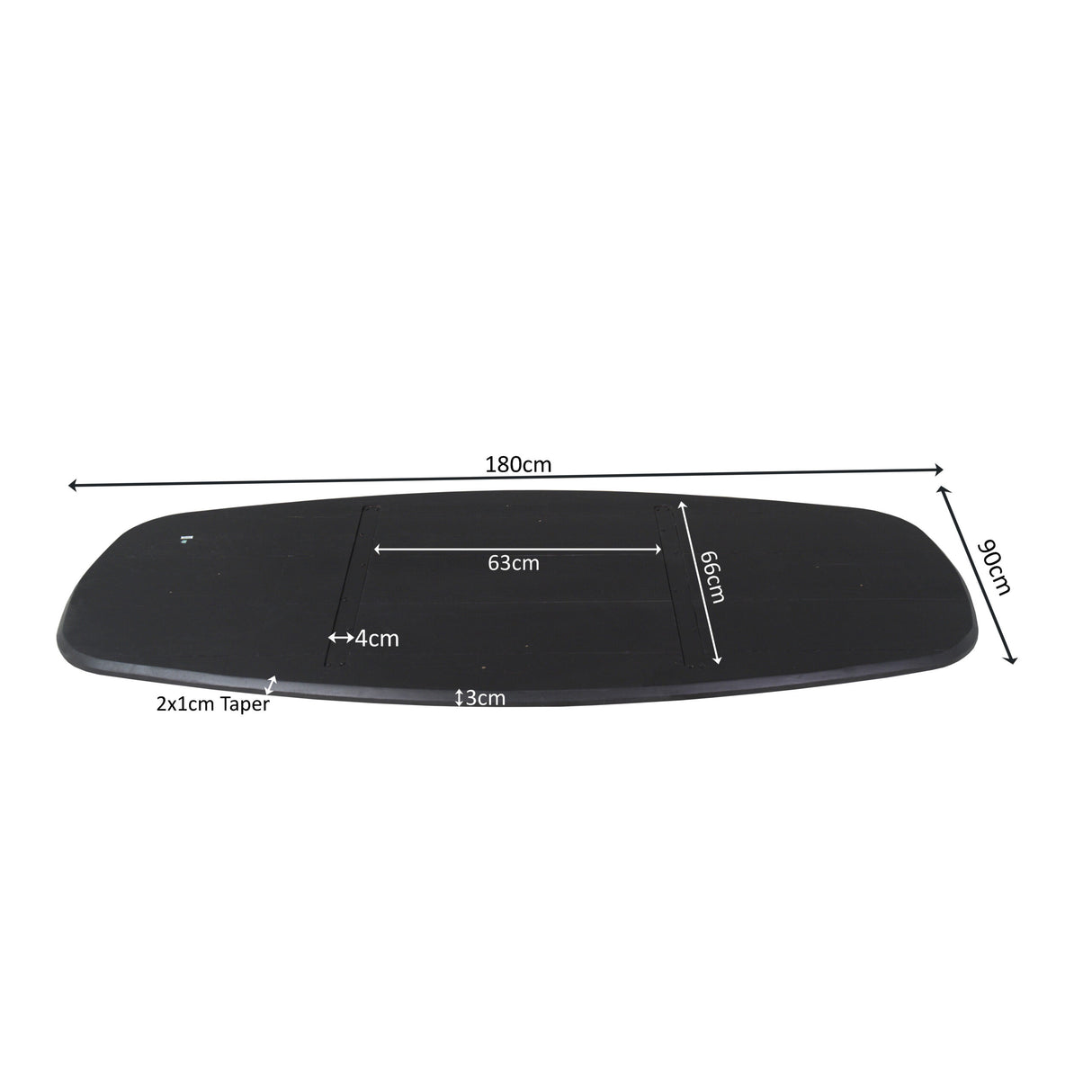 Eiken Blad Ferris Deens Ovaal 180 cm Zwart