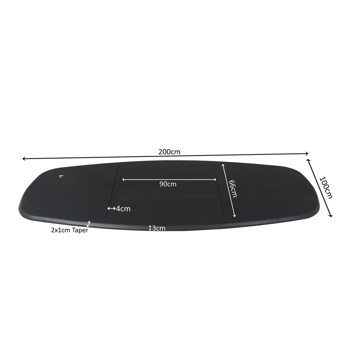 Eiken Blad Ferris Deens Ovaal 200 cm Zwart