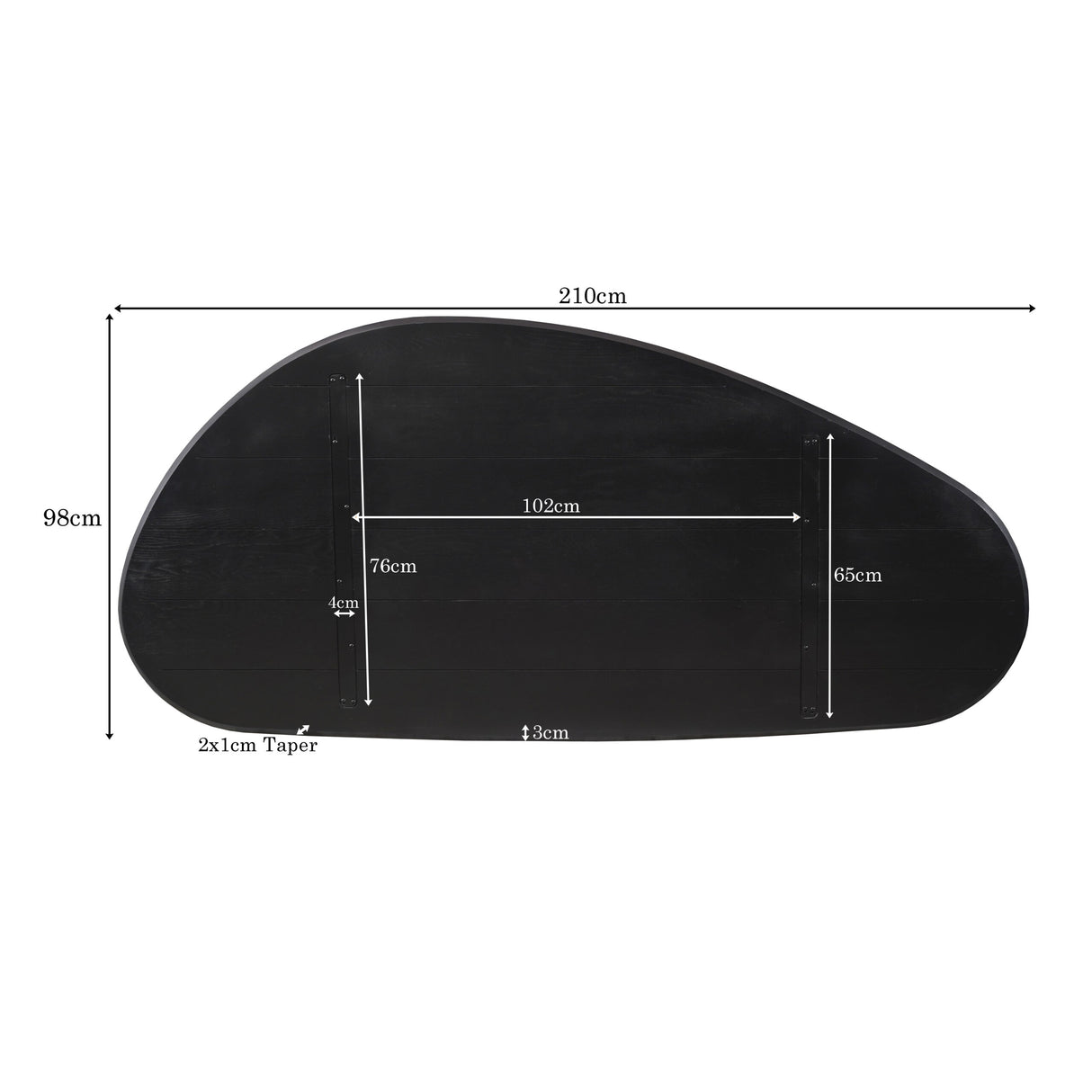 Eiken Blad Cloud 210 cm Zwart