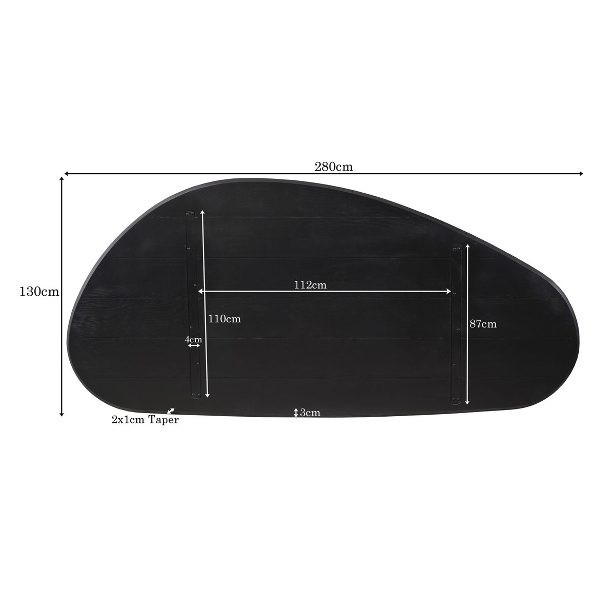 Eiken Blad Cloud 280 cm Zwart Starfurn