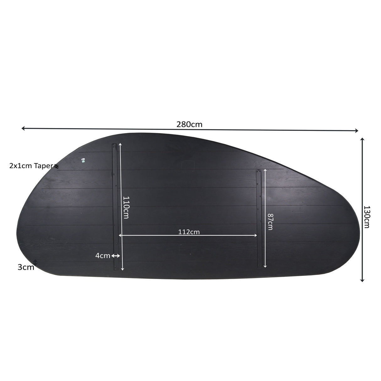 Eiken Blad Cloud 280 cm Zwart