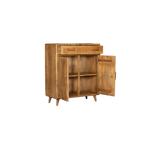 Kabinet - Naturel - Mangohout - 100 cm - 2 Deuren - 1 Lade