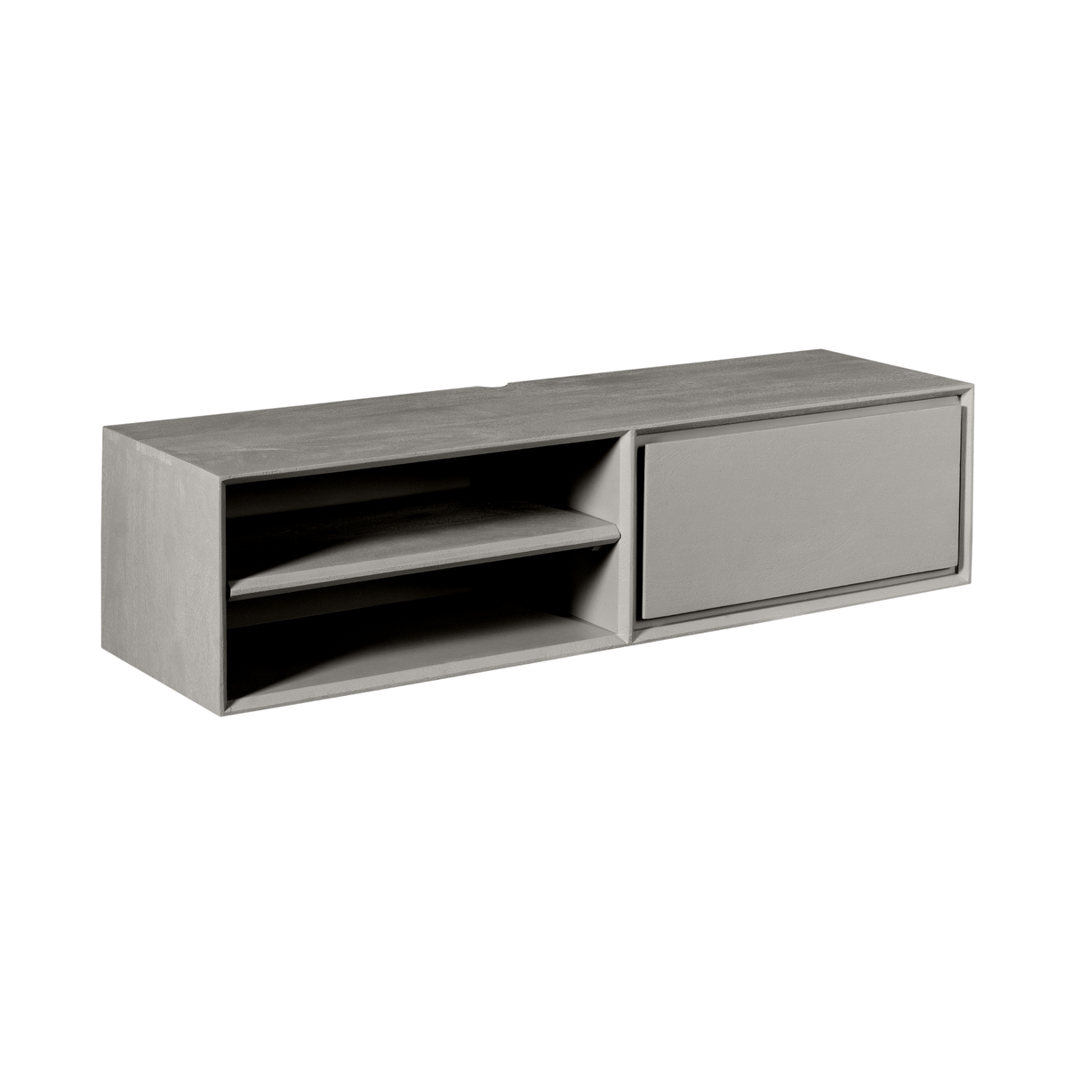 Zwevend Tv-meubel - Taupe Mangohout - 120 cm - 1 Lade & 2 Open Vakken