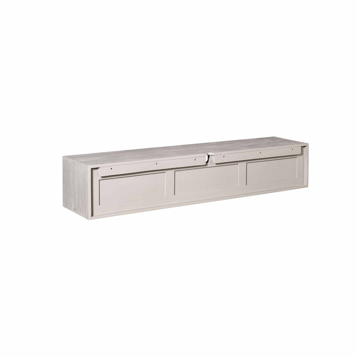 Zwevend Tv-meubel - Taupe Mangohout - 160 cm - 2 Lades & 2 Open Vakken