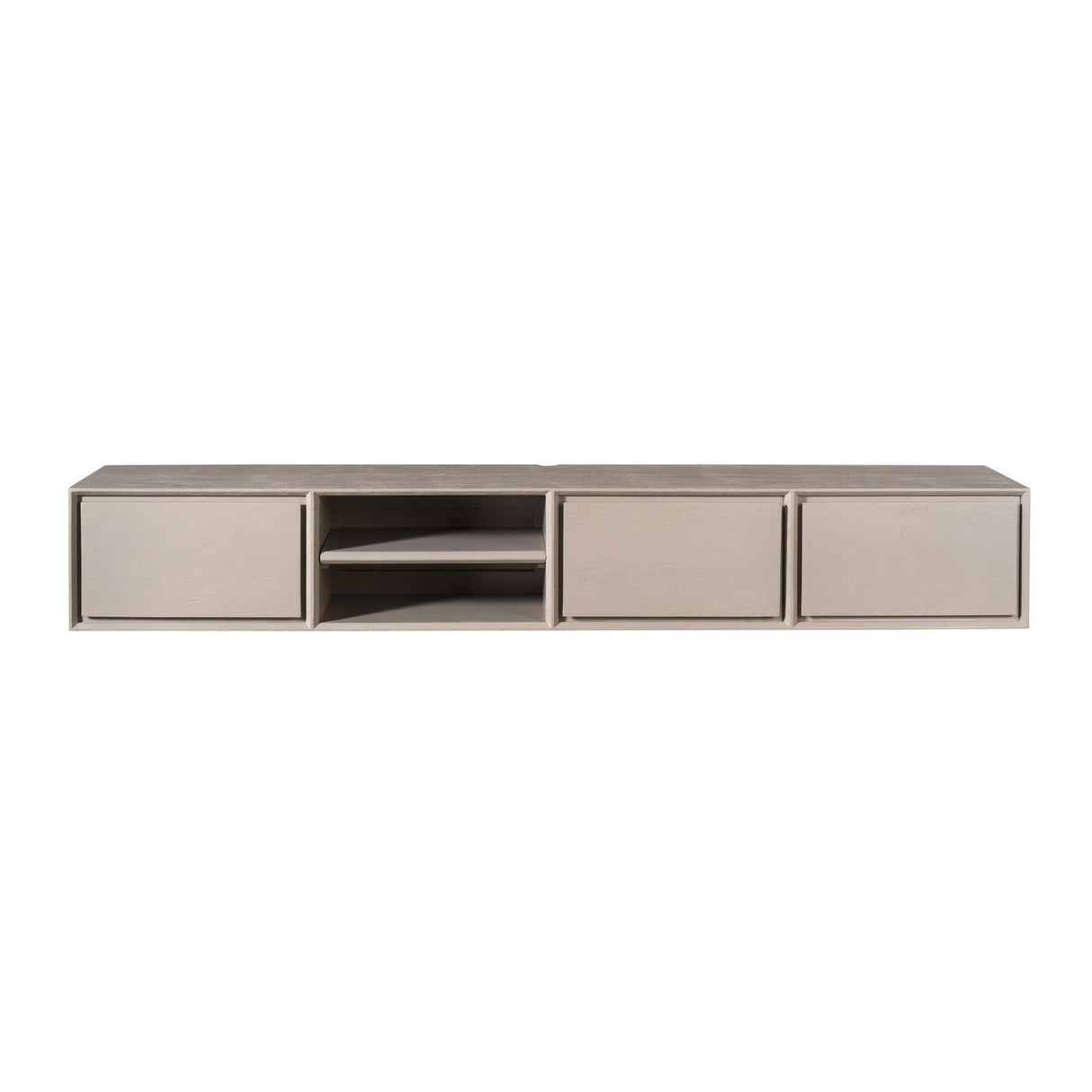 Zwevend Tv-meubel - Taupe Mangohout - 200 cm - 3 Lades & 2 Open Vakken