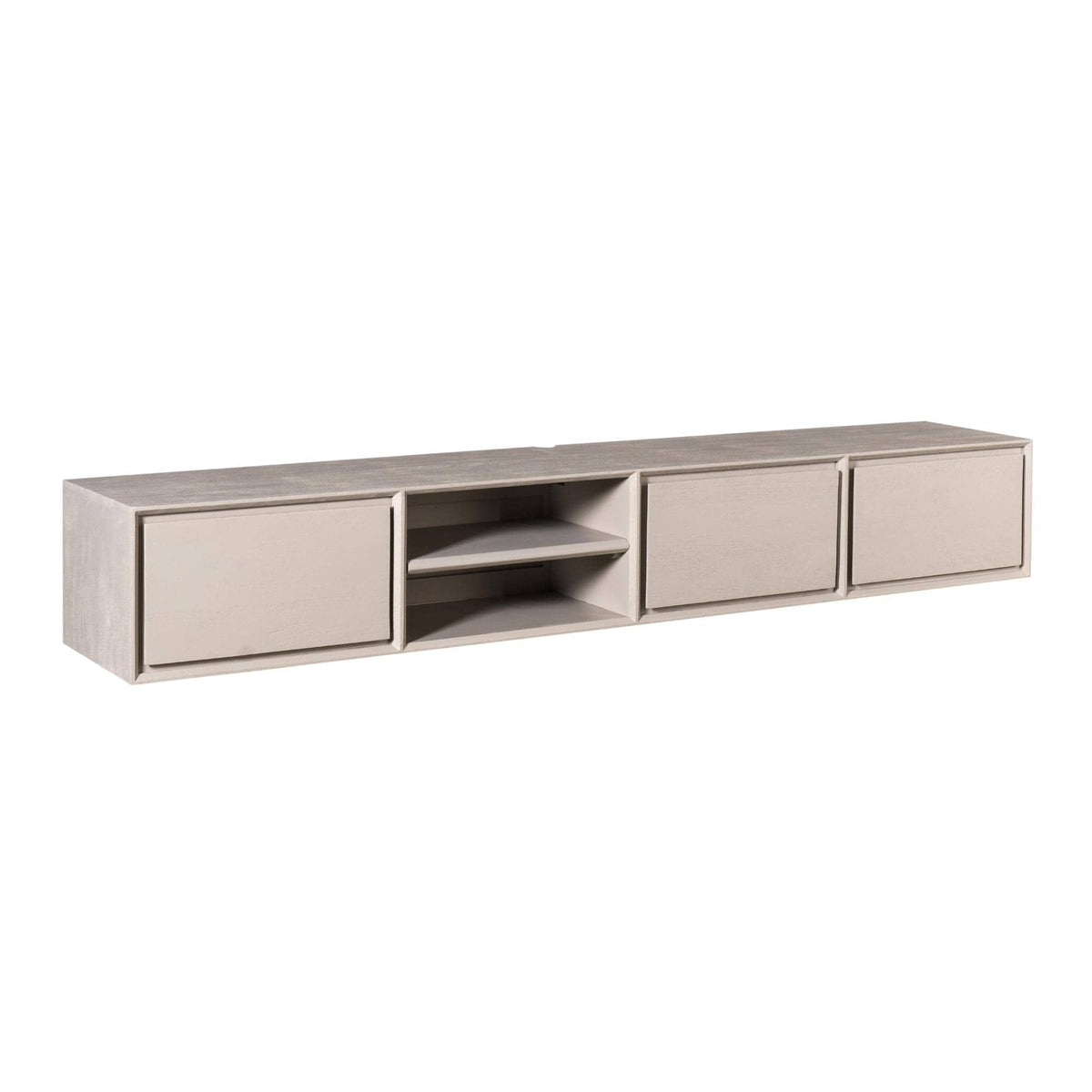 Zwevend Tv-meubel - Taupe Mangohout - 200 cm - 3 Lades & 2 Open Vakken Entertainment Centers & TV Stands Starfurn