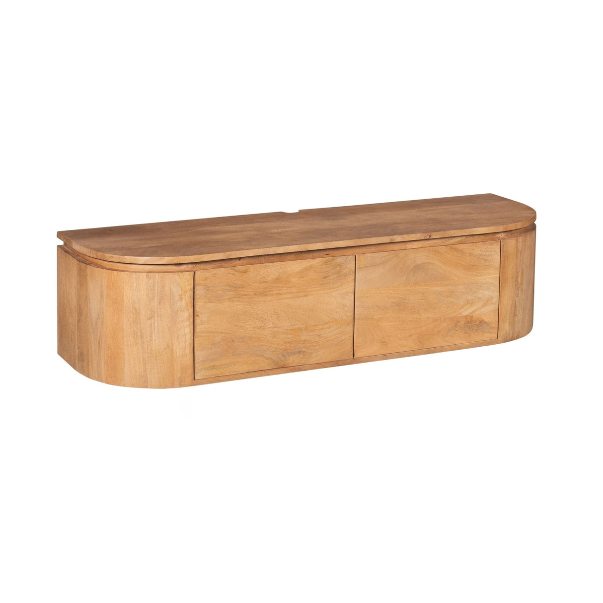 Compact Tv-meubel - Naturel Mangohout - 120 cm - Zwevend of Staand