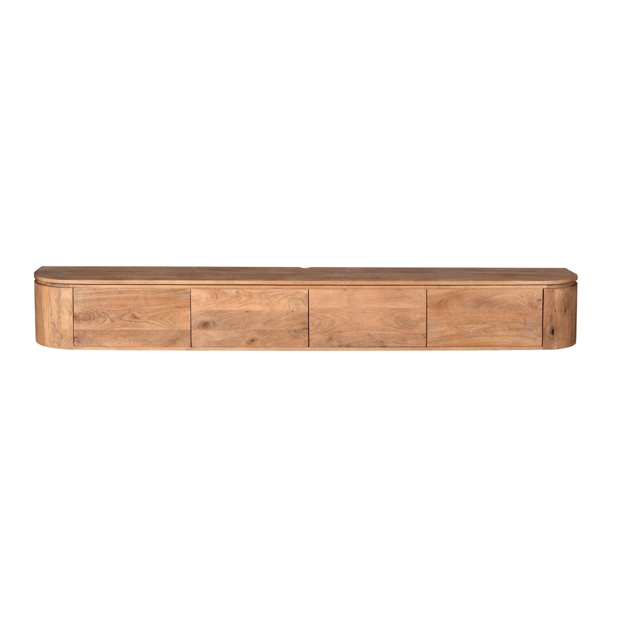 Breed Tv-meubel - Naturel Mangohout - 240 cm - Zwevend of Staand