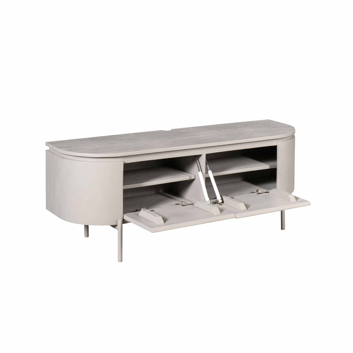 Compact Tv-meubel - Taupe Mangohout - 120 cm - Zwevend of Staand