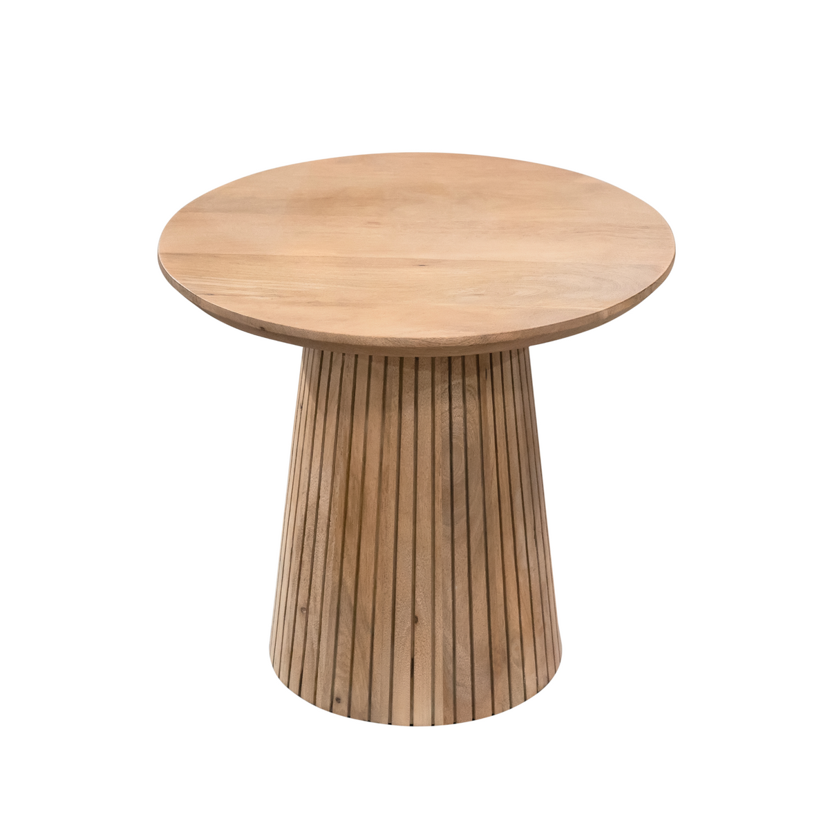 Ronde Salontafel - Naturel Mangohout - 50 cm - Design Lattenpoot