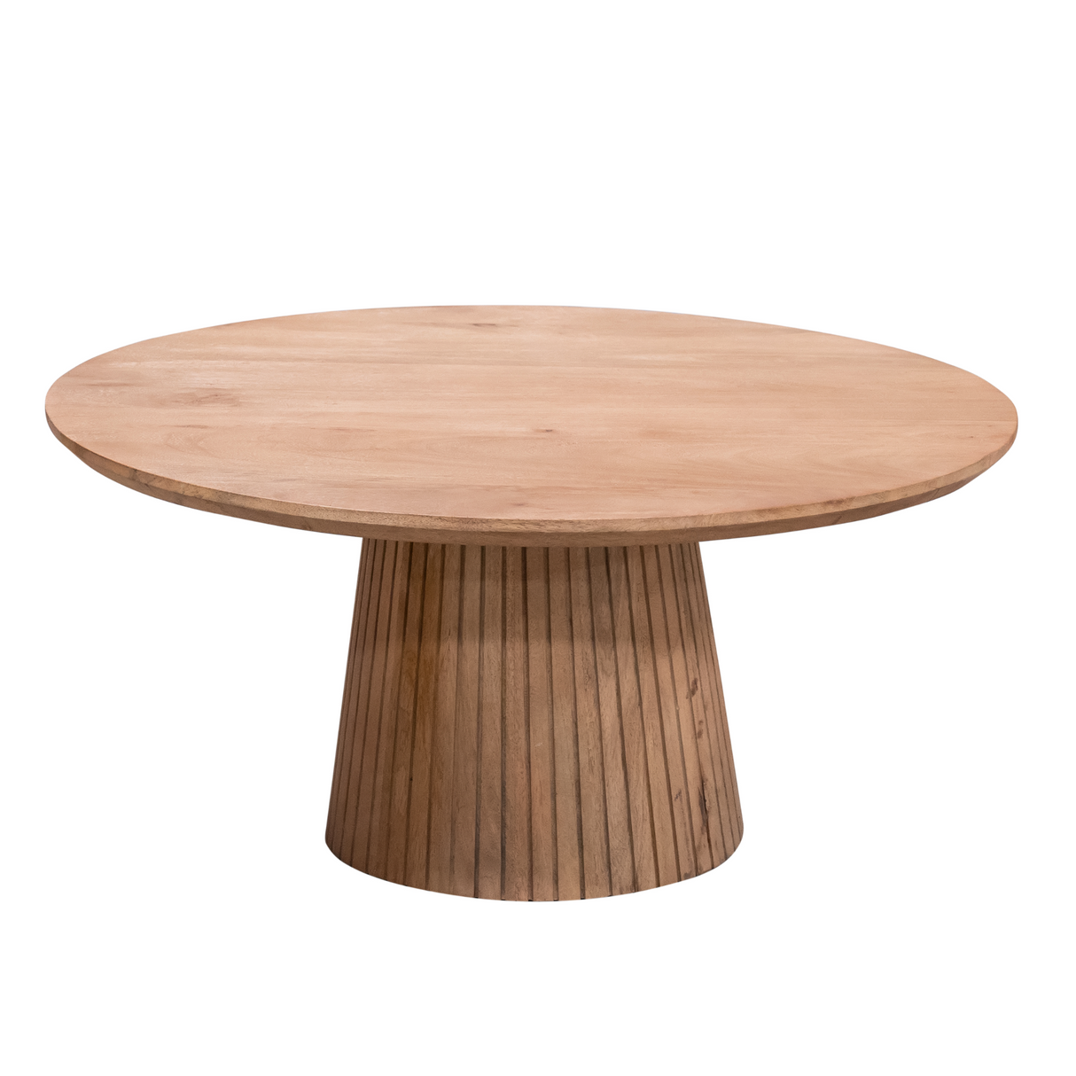 Ronde Salontafel - Naturel Mangohout - 80 cm - Design Lattenpoot