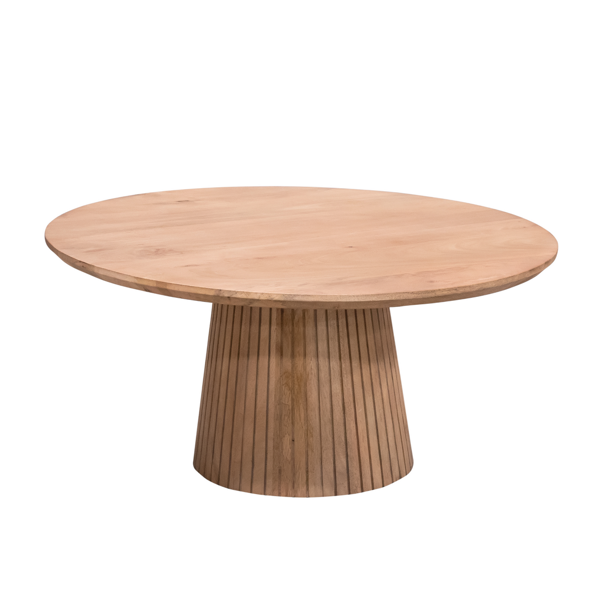 Ronde Salontafel - Naturel Mangohout - 80 cm - Design Lattenpoot
