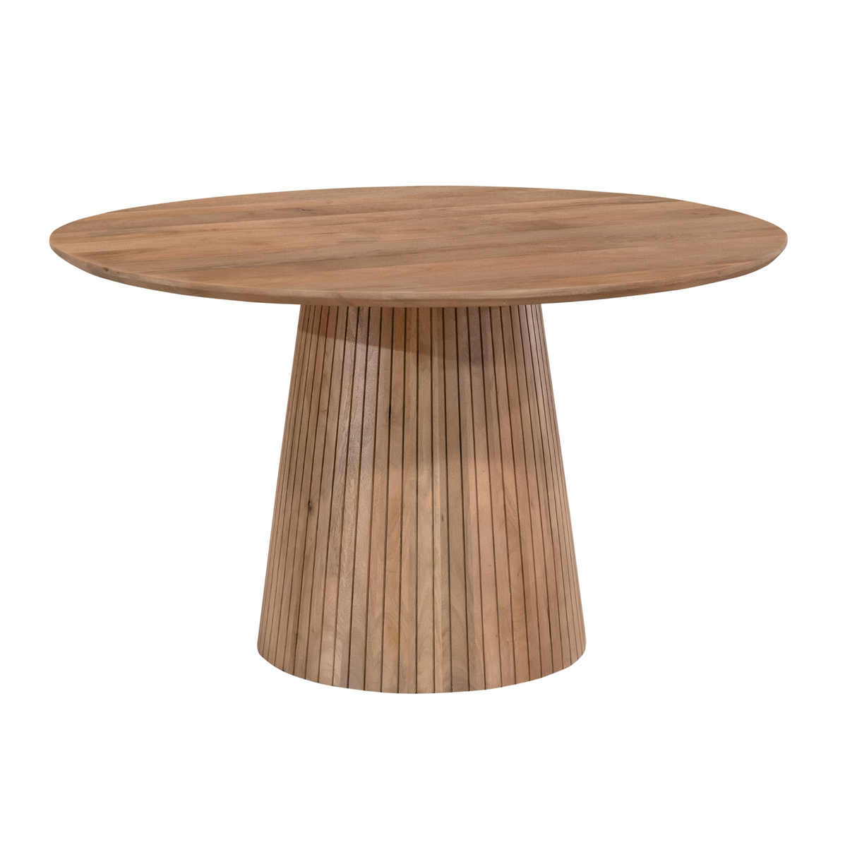 Ronde Eettafel - Naturel Mangohout - 150 cm - Design Lattenpoot