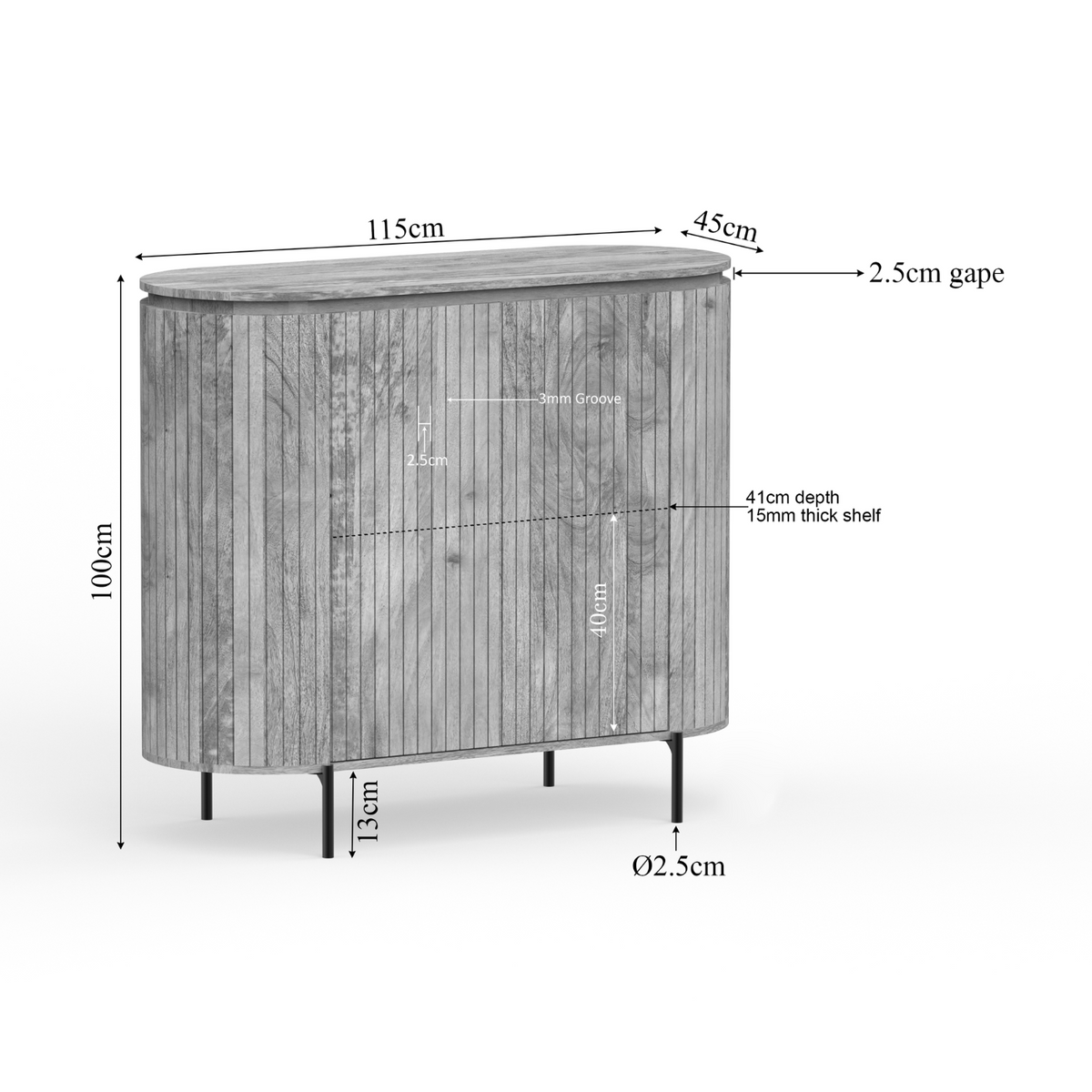 Kabinet kast Solana | 115 cm | Naturel