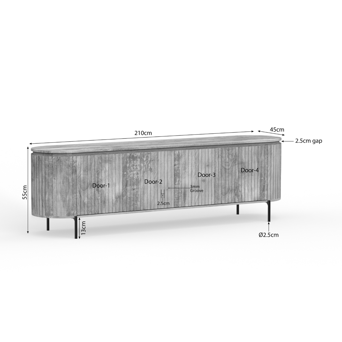 Tv meubel Solana | 210 cm | Naturel