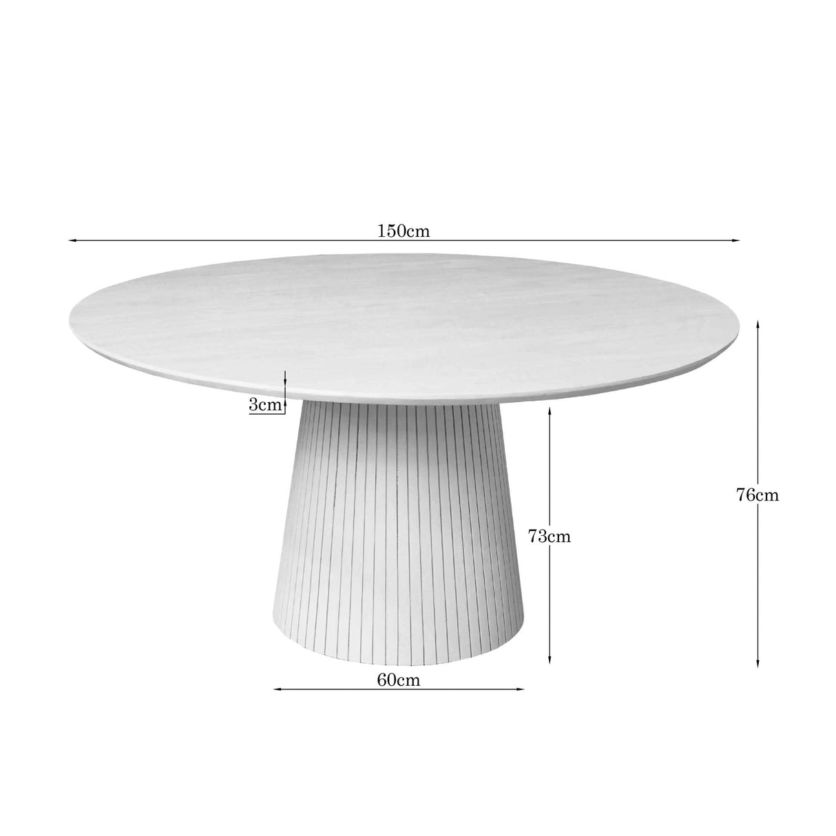 Ronde eettafel Solana Zand Mangohout 150 cm