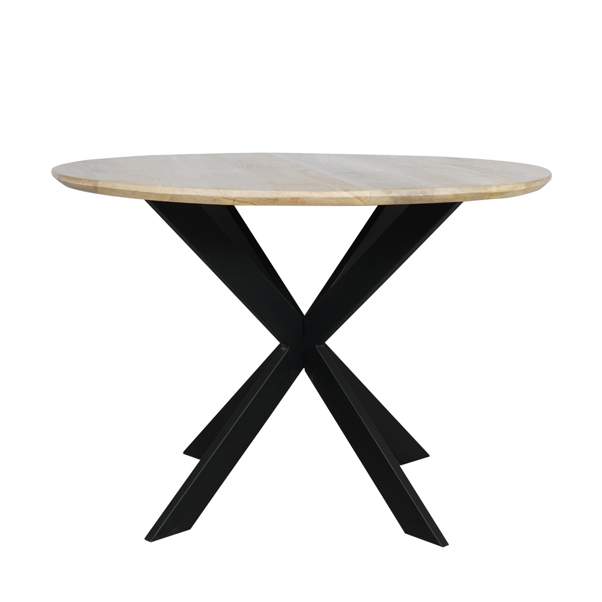 Eettafel Rond - Naturel Eikenhout - Matrixpoot - 110 cm
