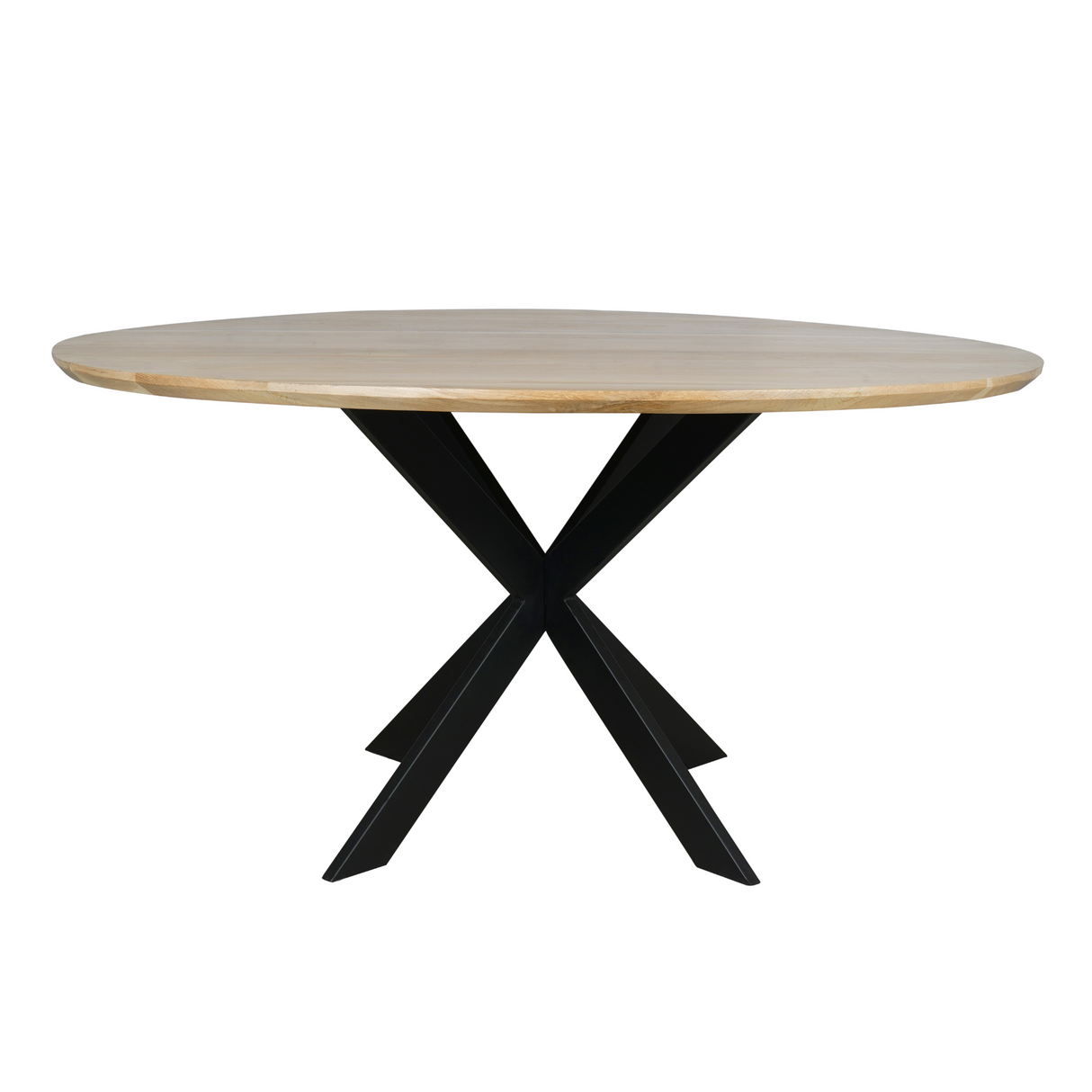 Eettafel Rond - Naturel Eikenhout - Matrixpoot - 110 cm