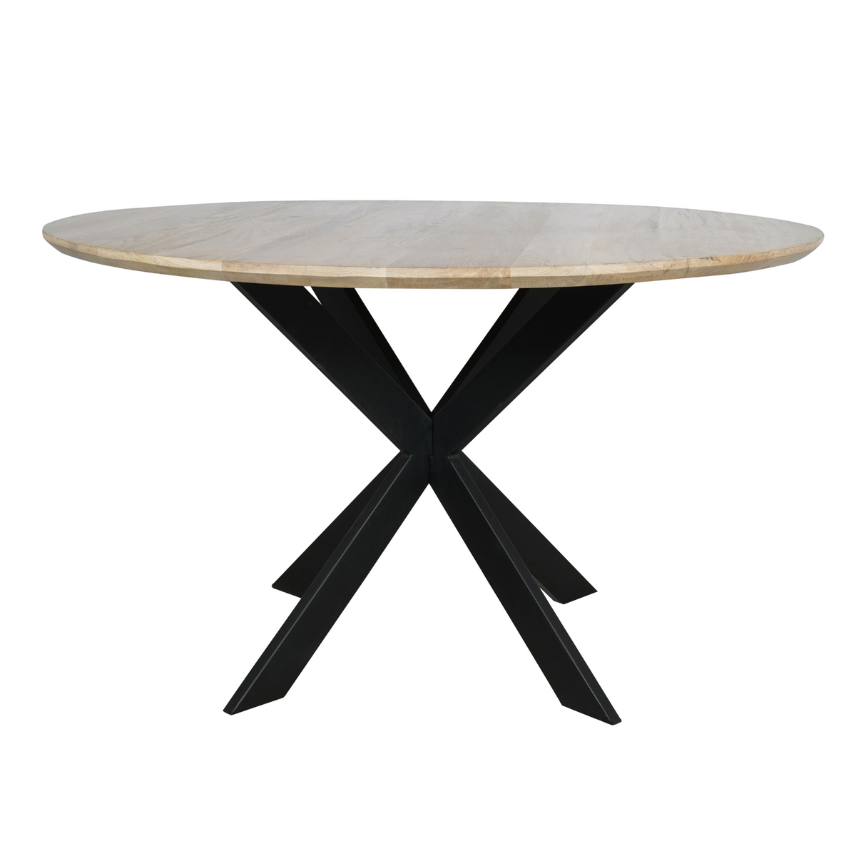 Eettafel Rond - Naturel Eikenhout - Matrixpoot - 110 cm