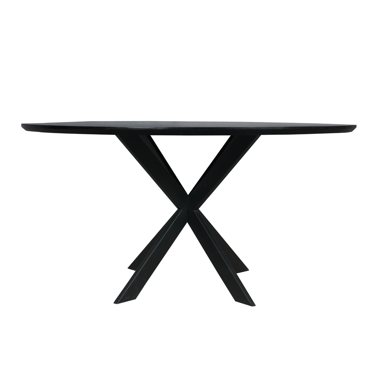 Eettafel Rond - Zwart Eikenhout - Matrixpoot - 150 cm