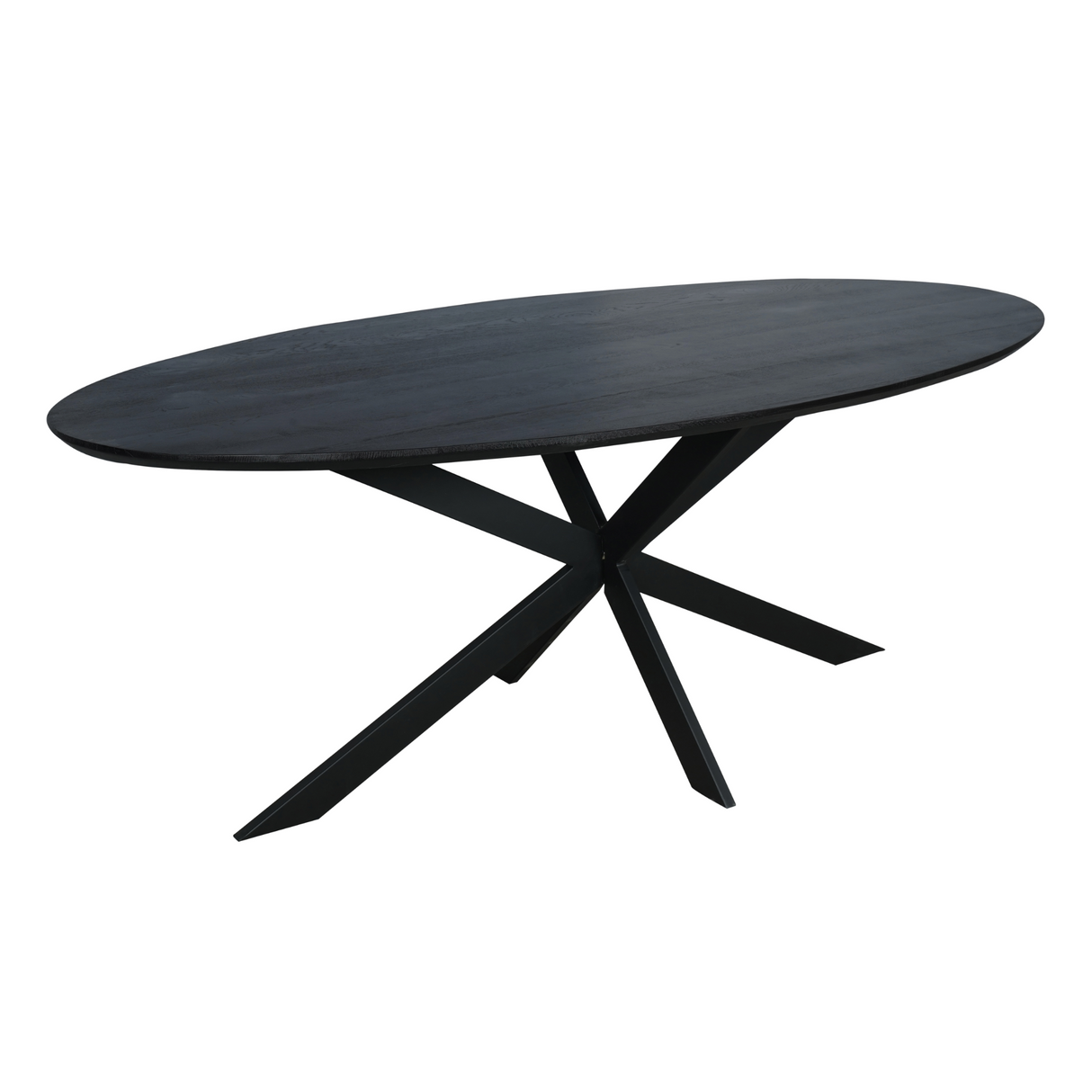 Eettafel Ovaal - Zwart Eikenhout - Matrixpoot - 210 cm