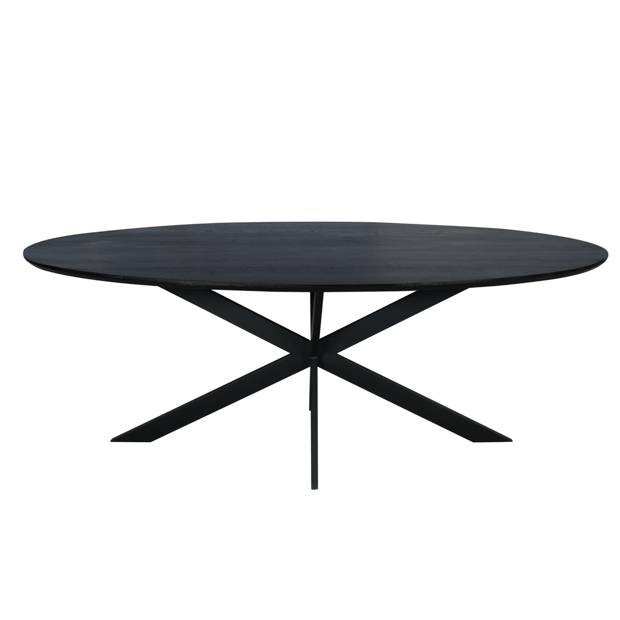 Eettafel Ovaal - Zwart Eikenhout - Matrixpoot - 210 cm