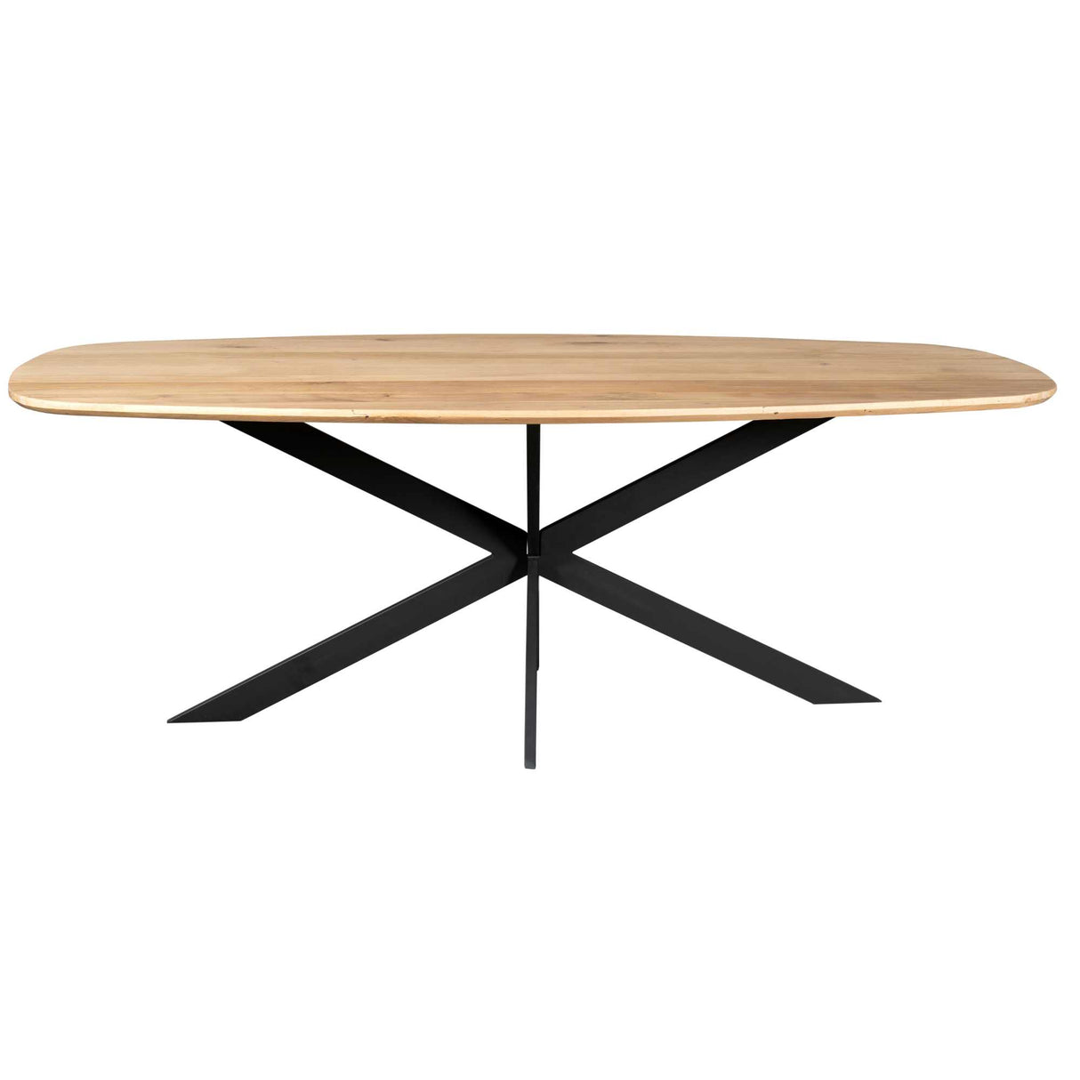 Deens Ovale Eettafel - Naturel Europees Eikenhout - 280 cm - Zandkleurige X-Poot