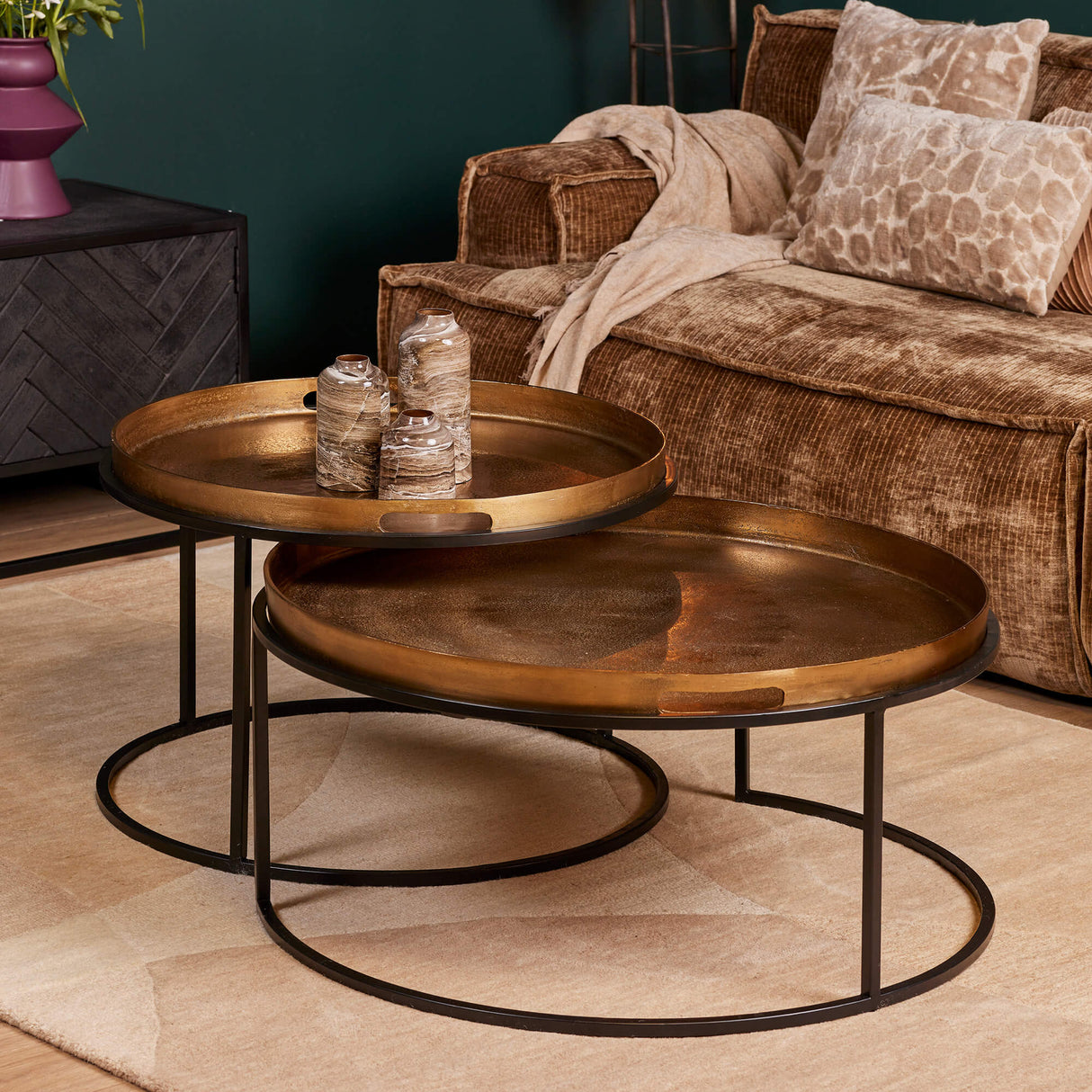 Salontafel set - Goud - Aluminium - 78 cm - 2-delig