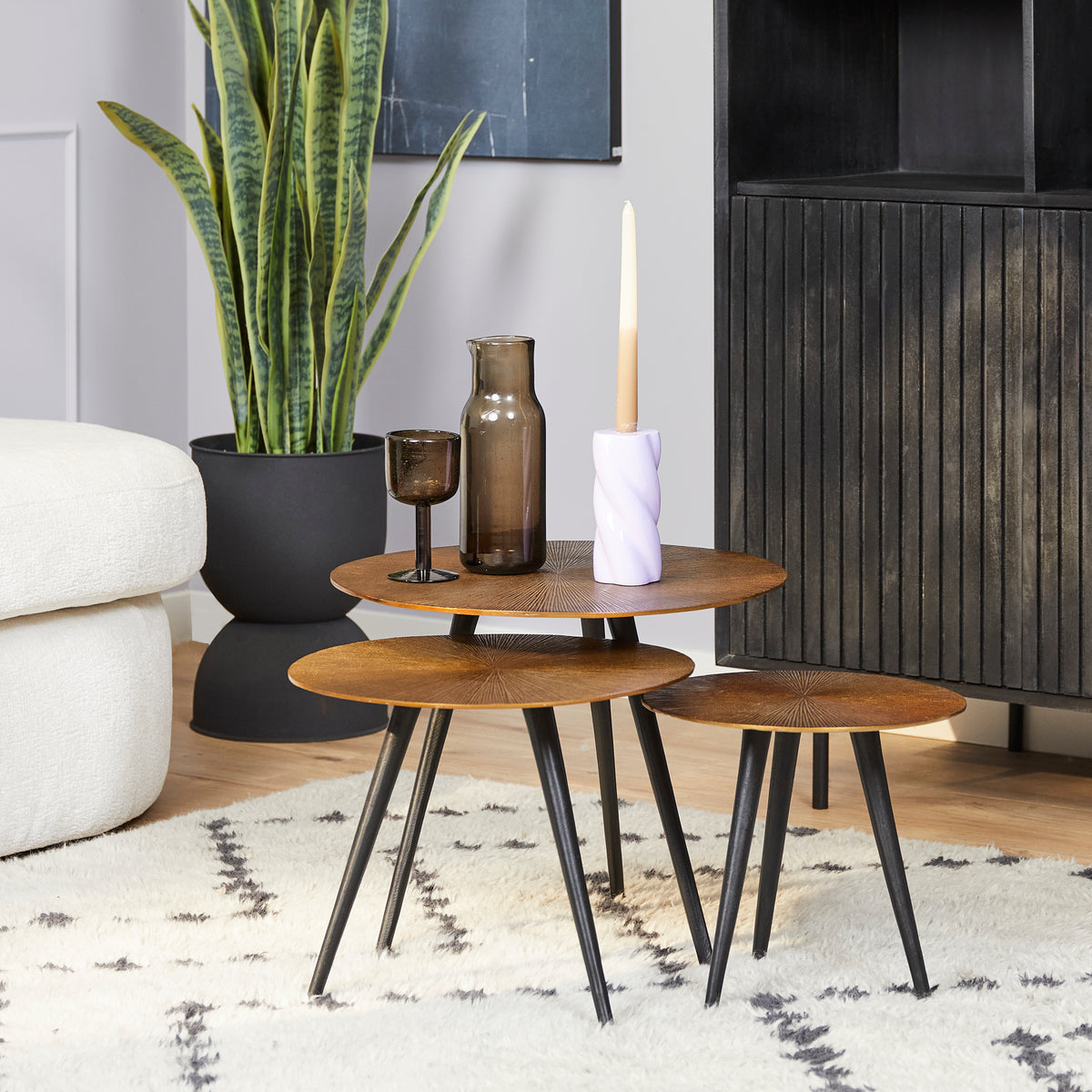 Bijzettafel Ryas | 49 cm | Set van 3