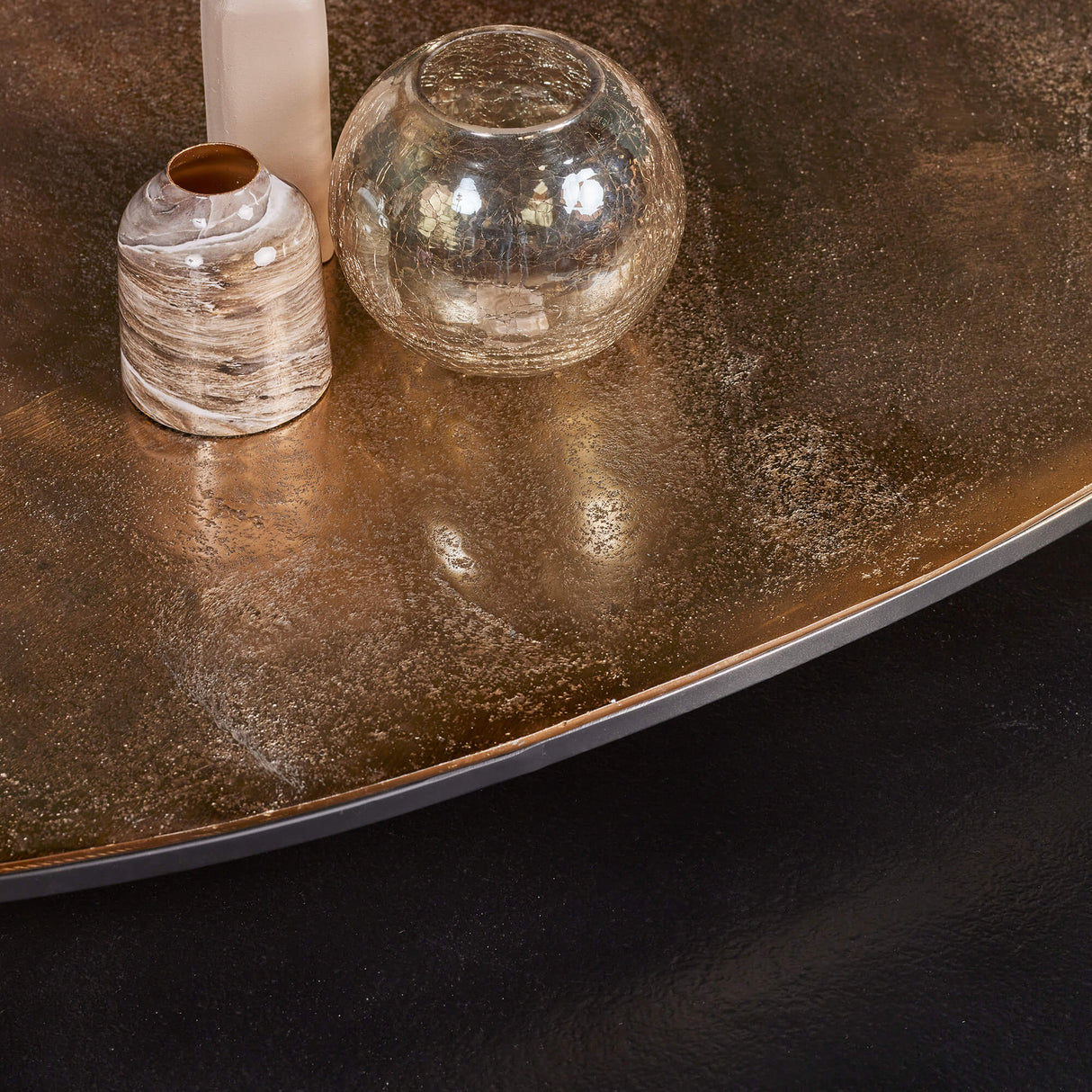 Salontafel set - Goud - Zwart - Aluminium - IJzer - 2-delig - Organisch