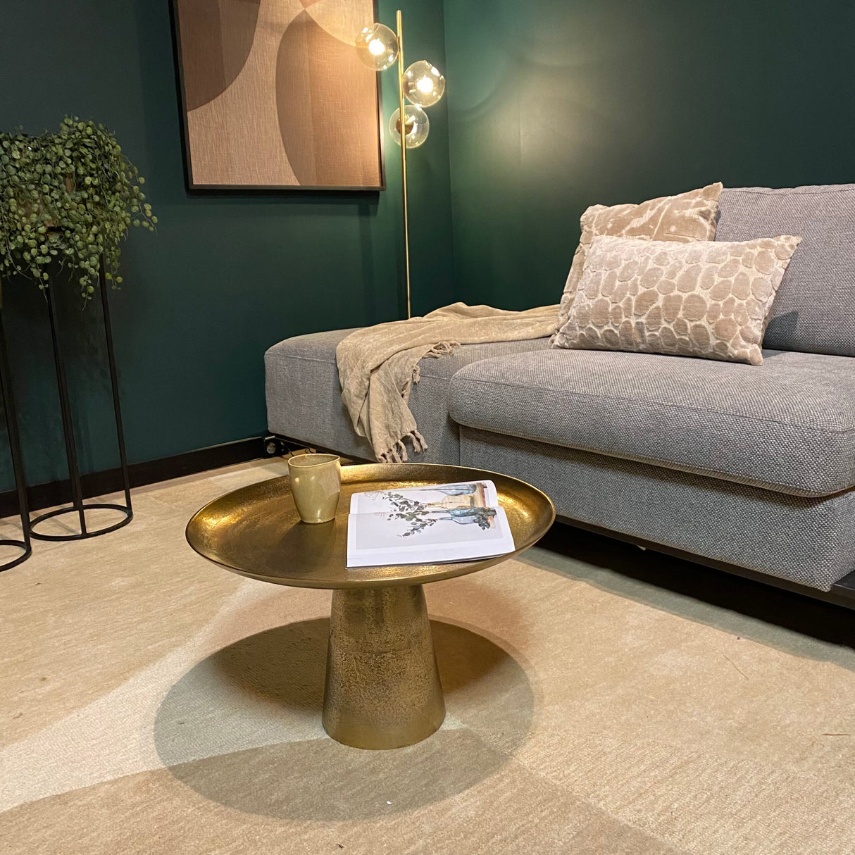 Salontafel - Goud - Aluminium - 60 cm - Rond - Kegelvoet