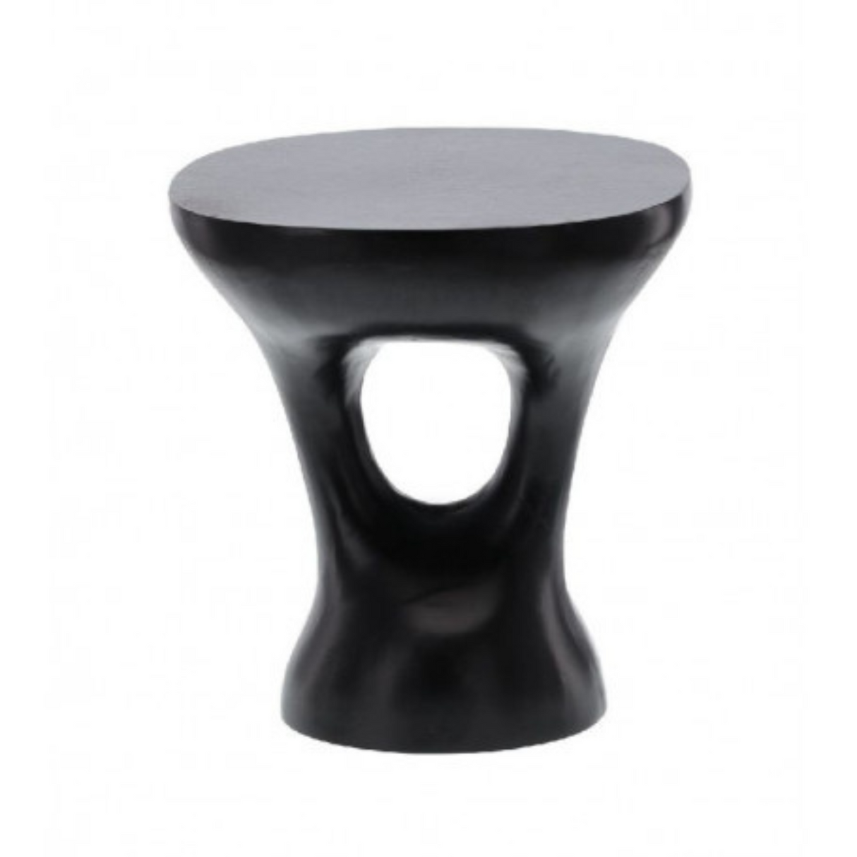 Ronde Salontafel Zwart Aluminium - 43 cm - Modern Sculpturaal Design