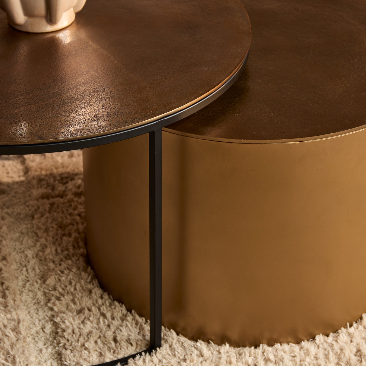 Ronde Salontafel Set Goud Aluminium - Set van 2 - Modern Design