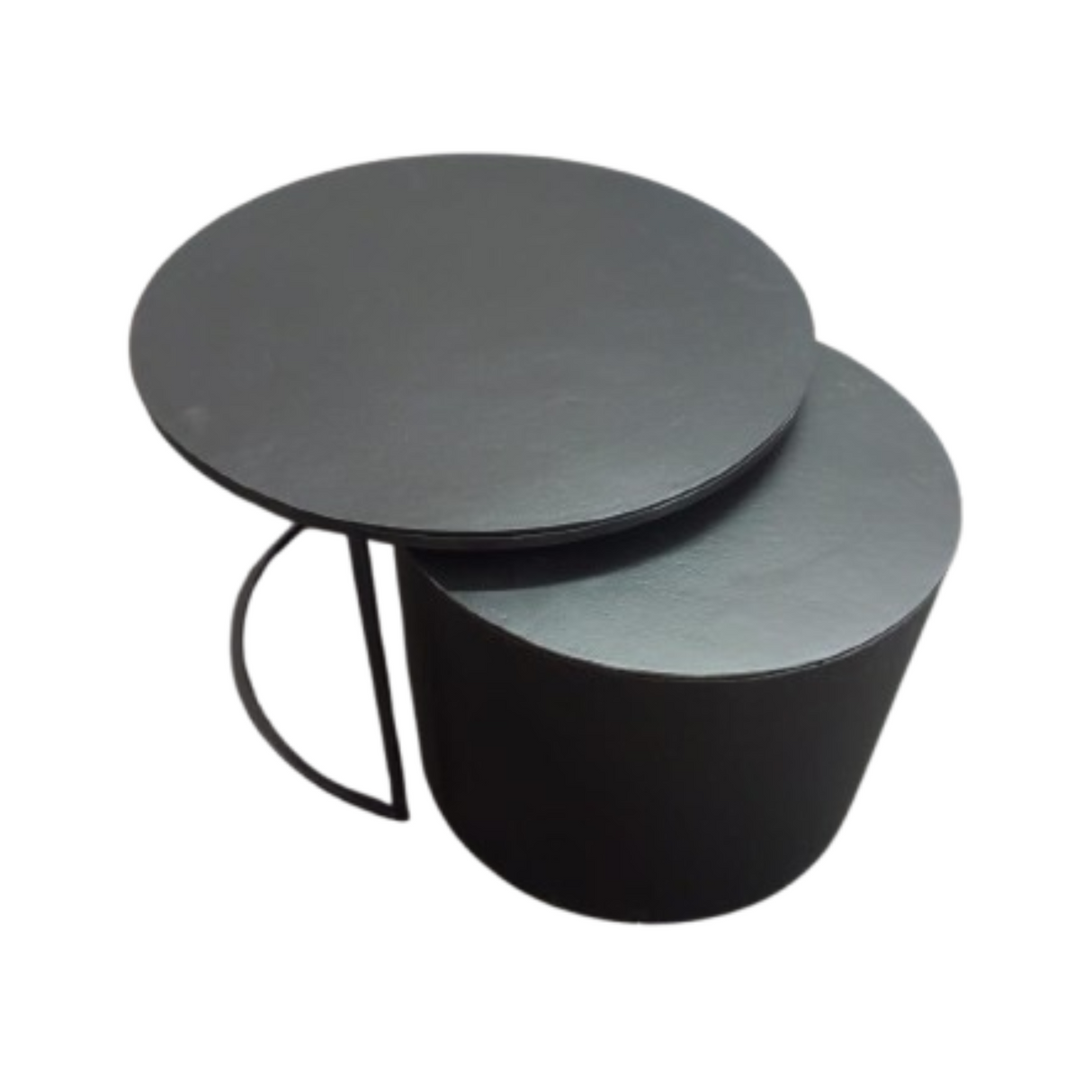 Ronde Salontafel Set Zwart Aluminium - Set van 2 - Modern Design