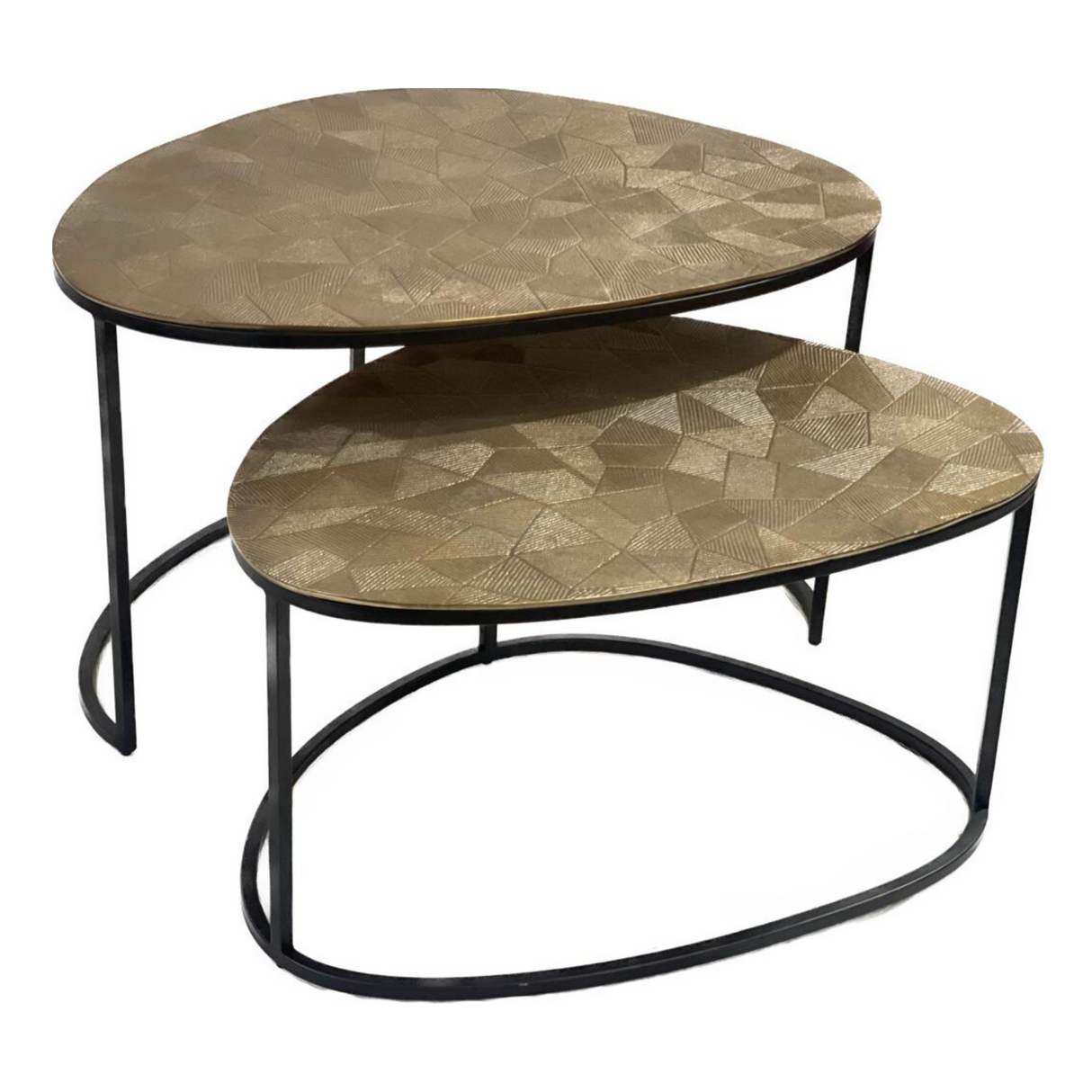 Salontafel Set Goud Aluminium - Organische Vorm - Set van 2