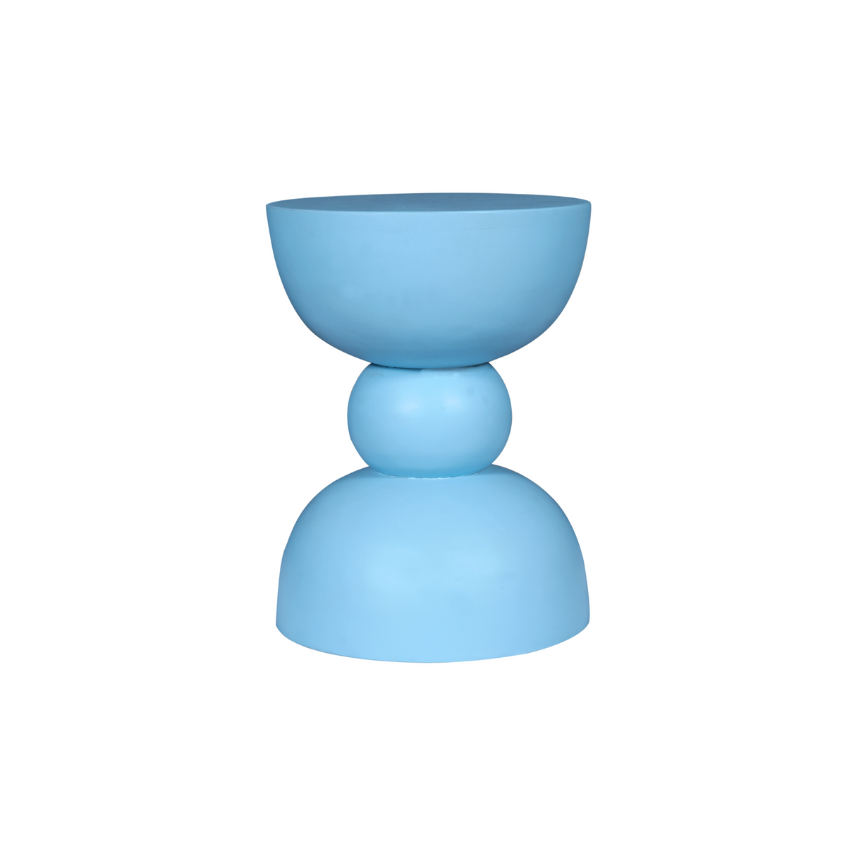Bijzettafel - Blauw Mangohout - Gestapeld Organisch Design - 30 cm