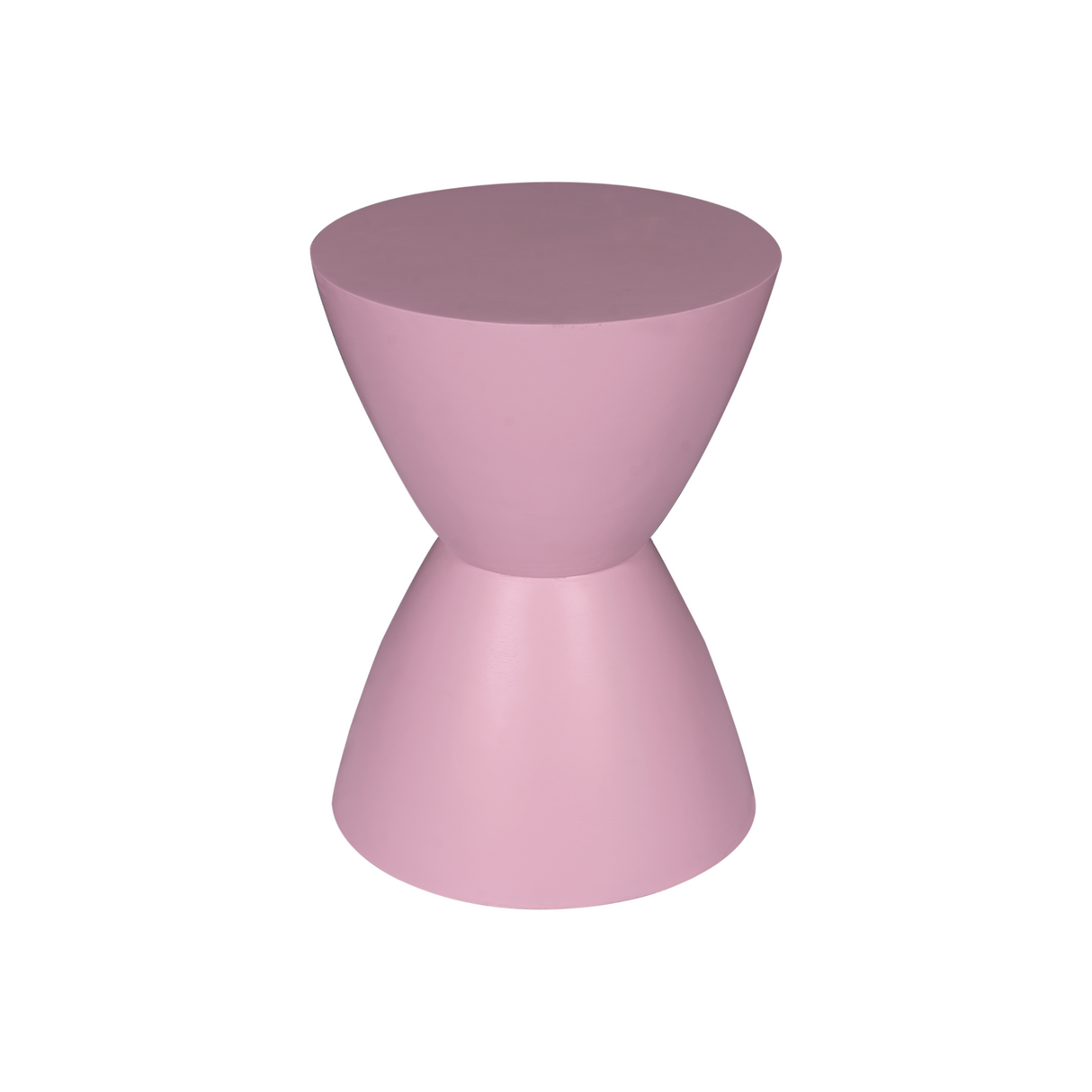 Bijzettafel - Roze Mangohout - Modern Zandloper Design - 33 cm