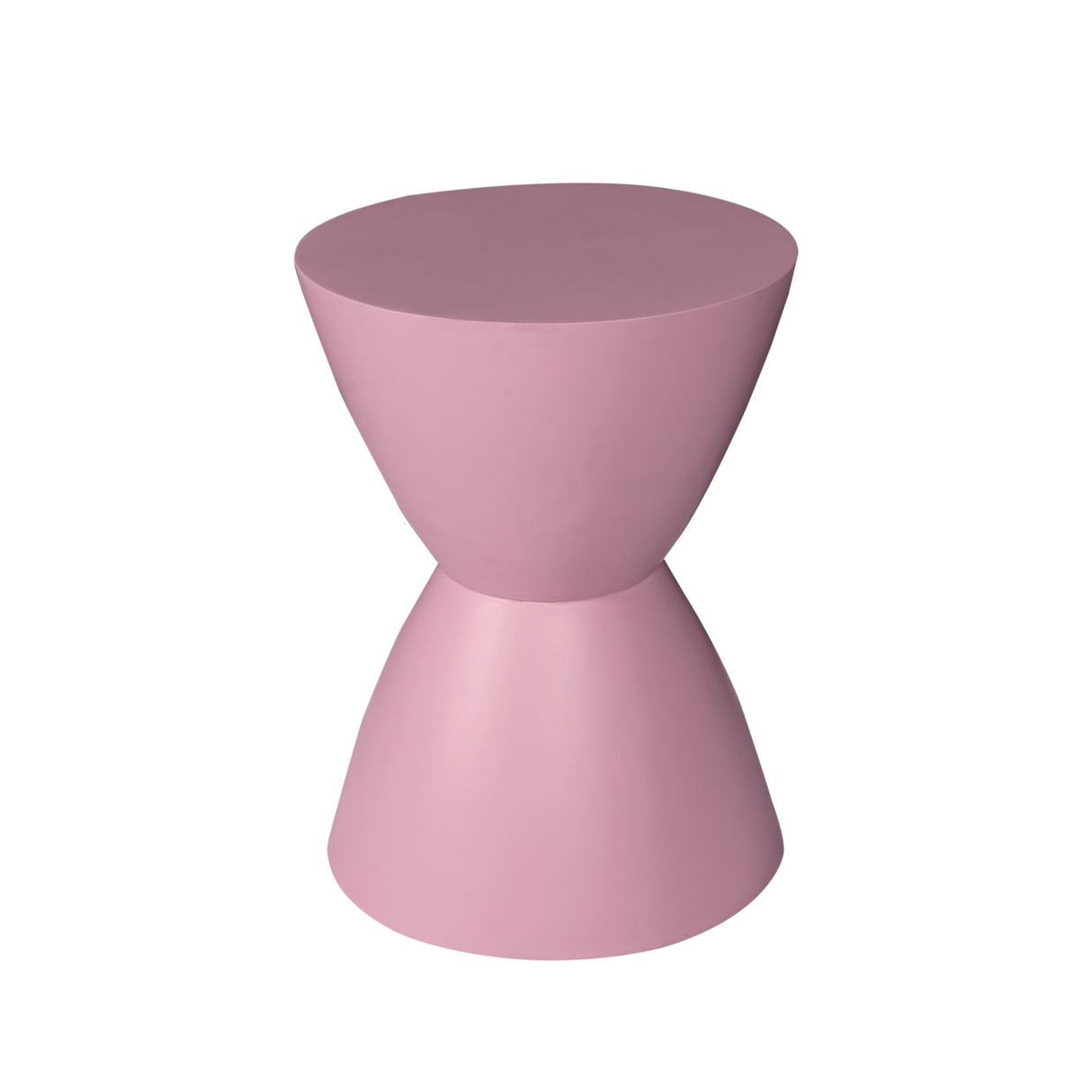 Bijzettafel - Roze Mangohout - Modern Zandloper Design - 33 cm