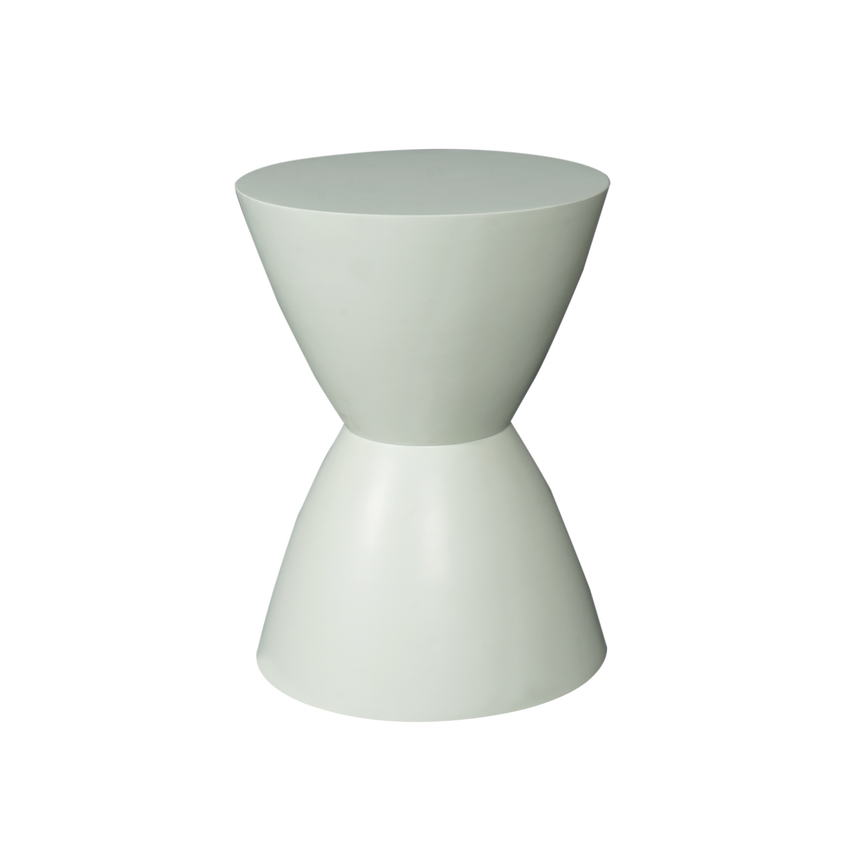 Bijzettafel - Groen Mangohout - Modern Zandloper Design - 33 cm